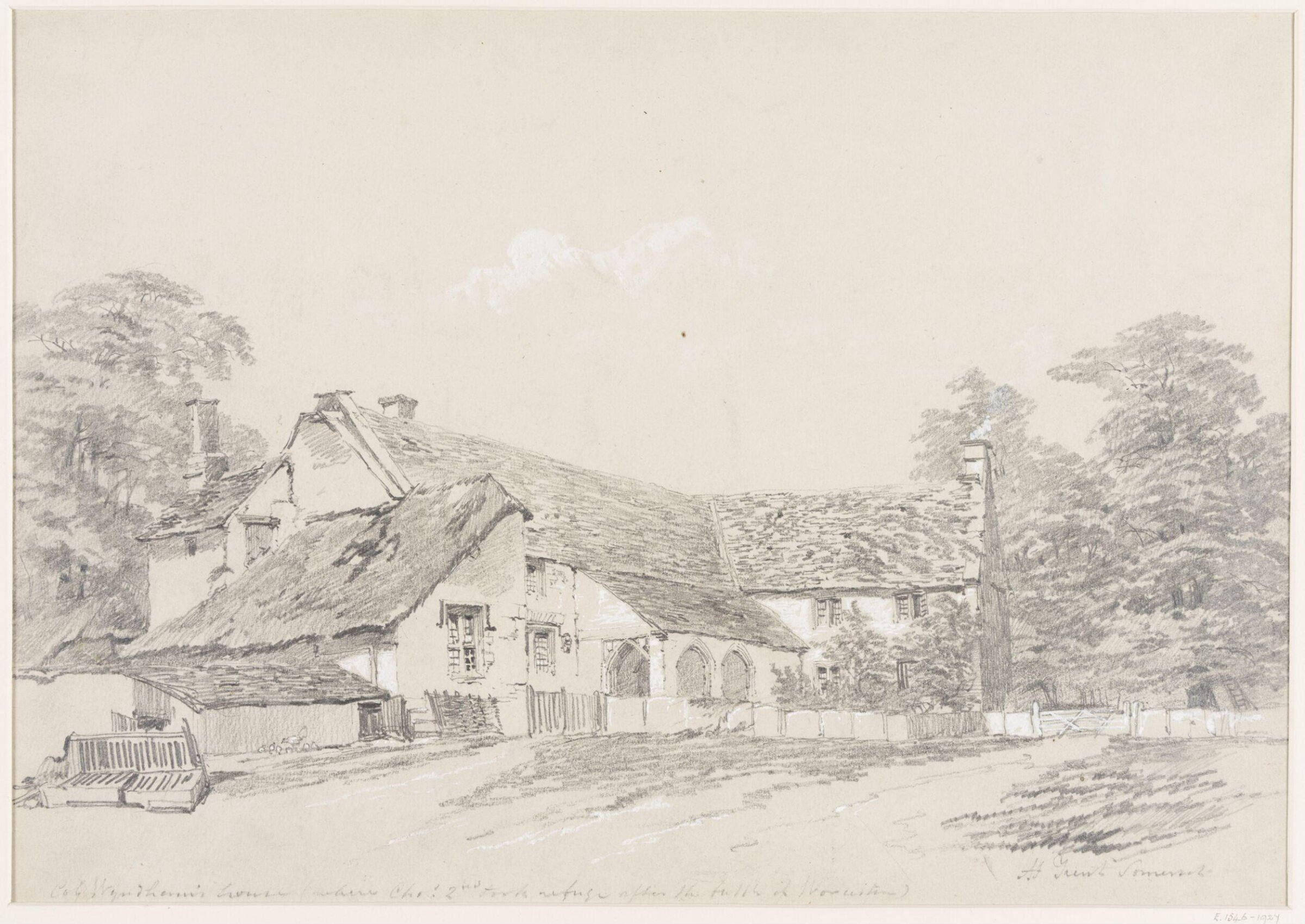 At Trent, Somerset. Col Wyndham's house (where Chas. 2nd took refuge after the battle of Worcester), William Noble Hardwick, second quarter 19th century