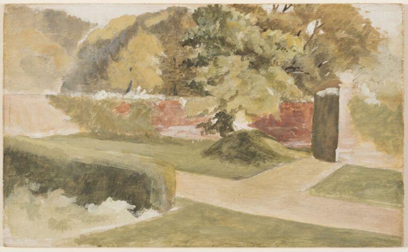 View in a garden, May Morris, 1900-25