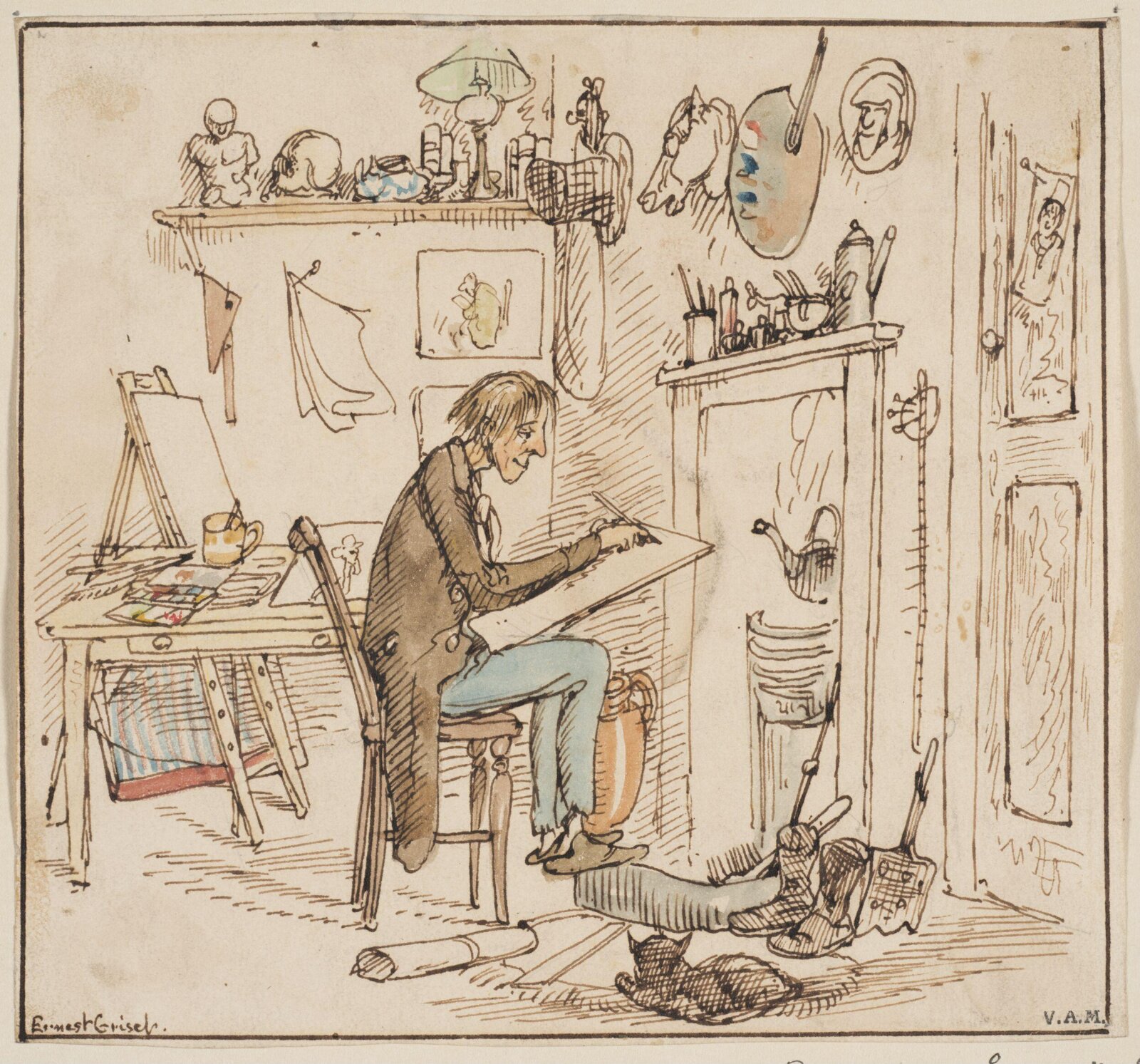 Drawing, Ernest Griset, second half of the 19th century