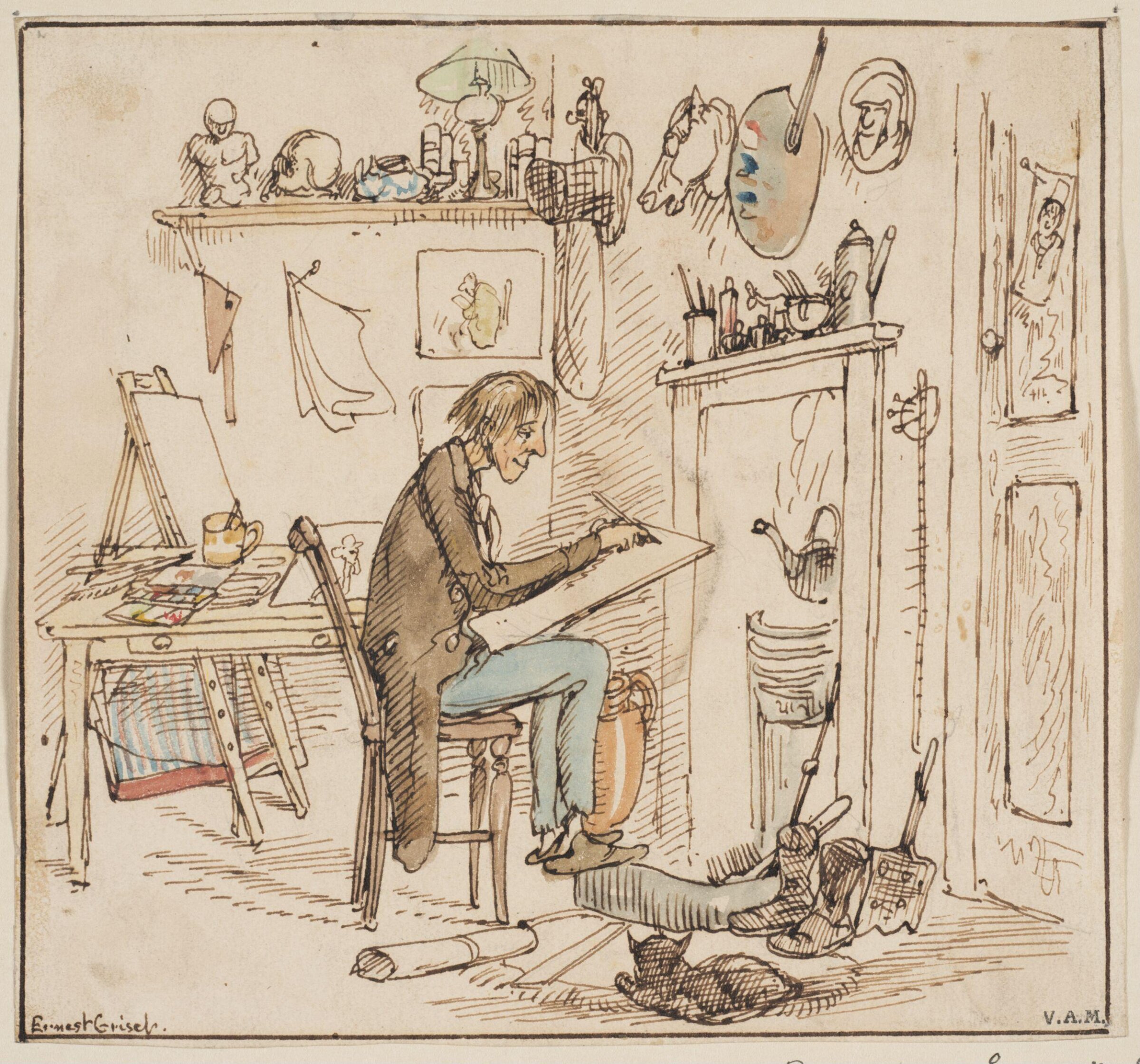 Drawing, Ernest Griset, second half of the 19th century