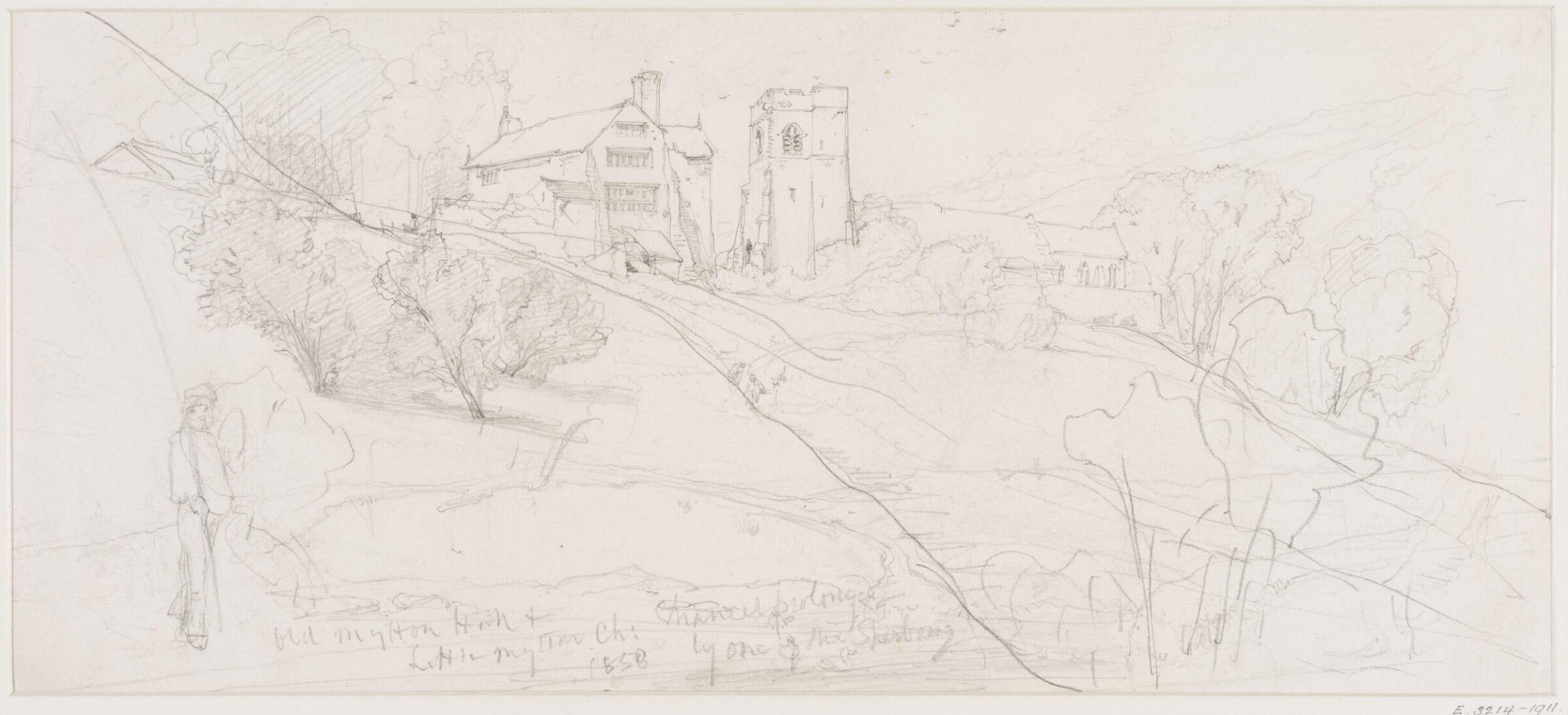 Old Mytton Hall and Little Mytton Church., Haden, 1858