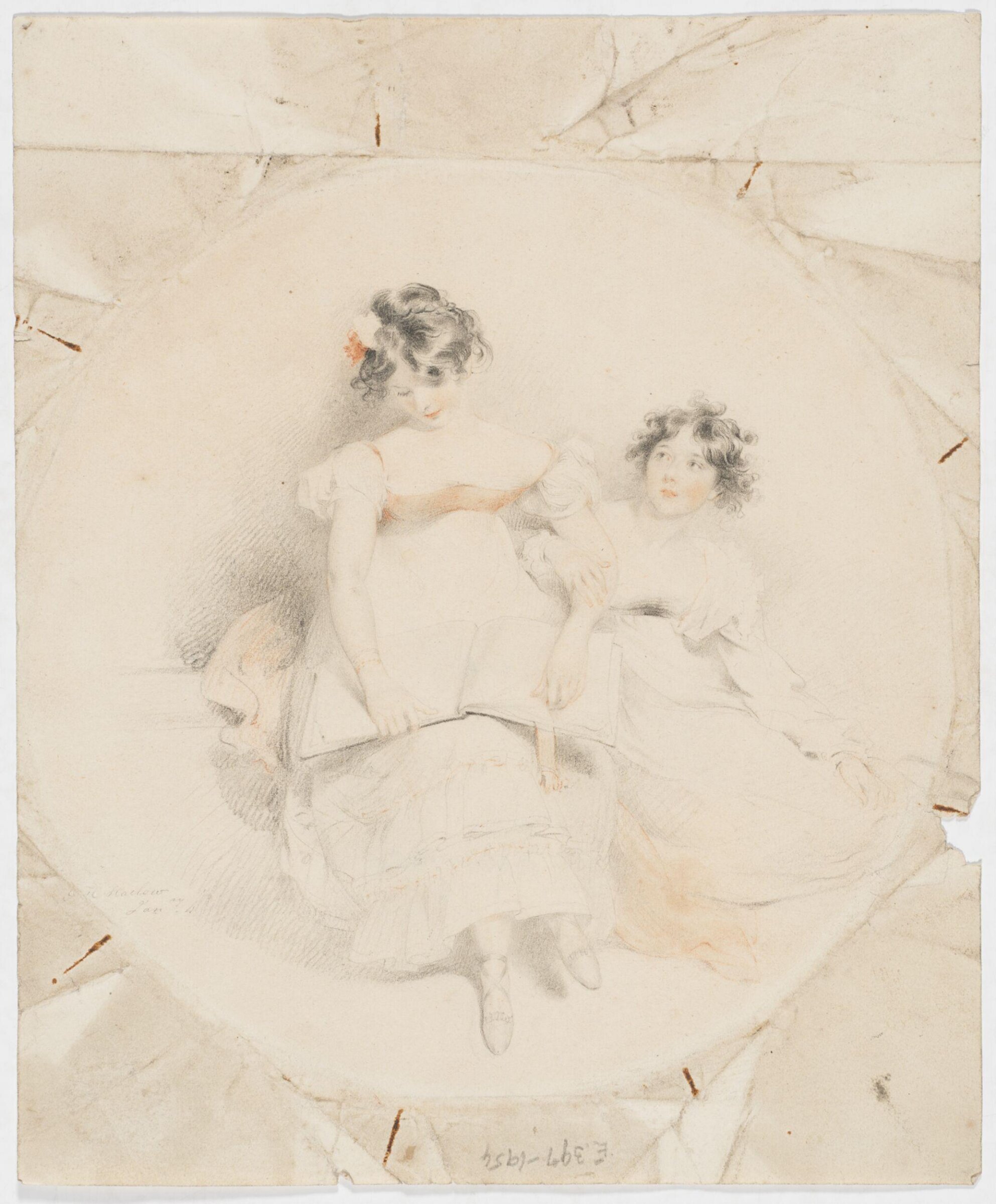 Miss Blunt, afterwards Mrs. Dymoke, and her sister, George Henry Harlow, ca. 1815