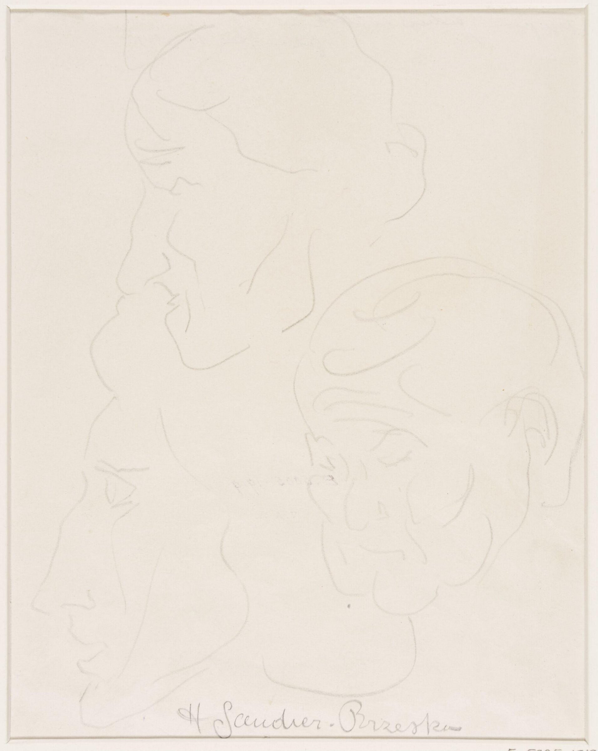 Studies of three heads, Henri Gaudier-Brzeska, 01/1912