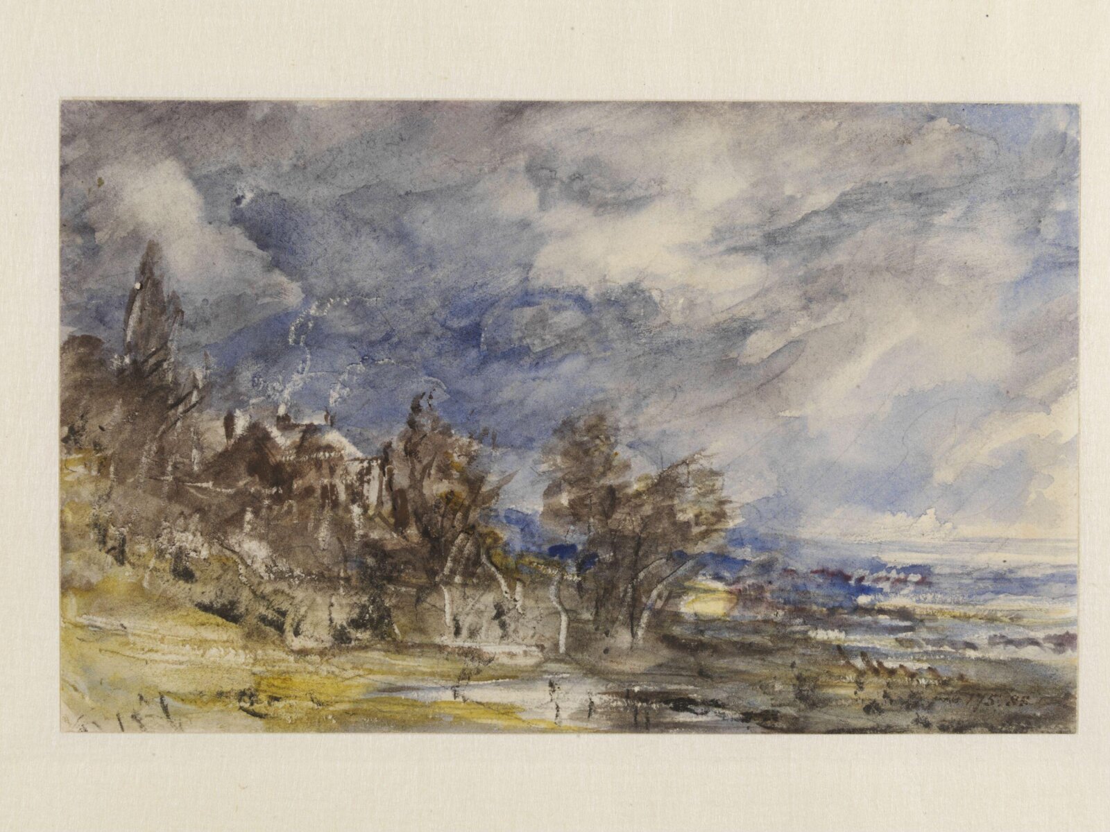 Hampstead Heath, from near Well Walk, John Constable, 12 April 1834