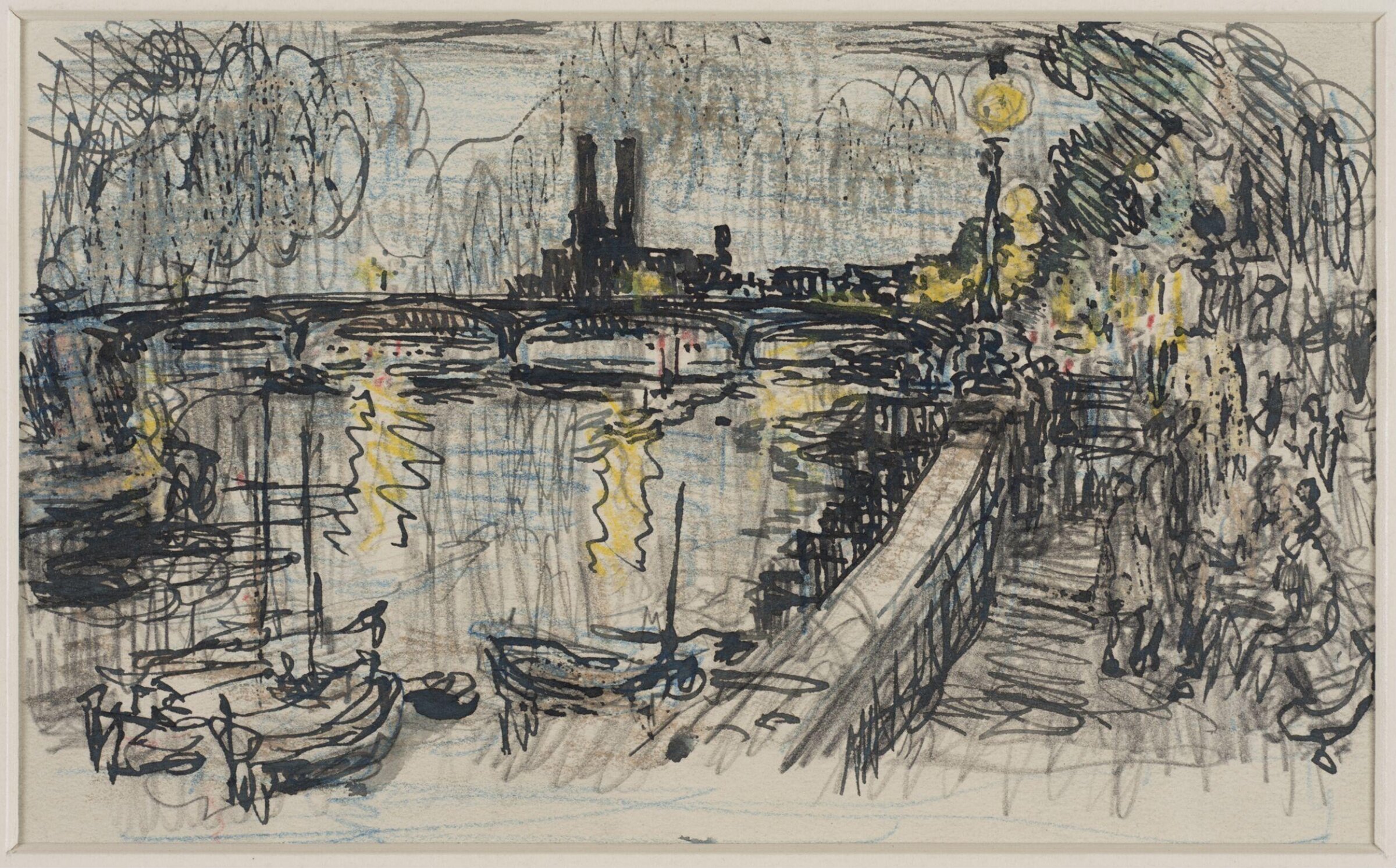 View of Battersea Bridge by night, Gurnell Charles Jennis, c.1920s