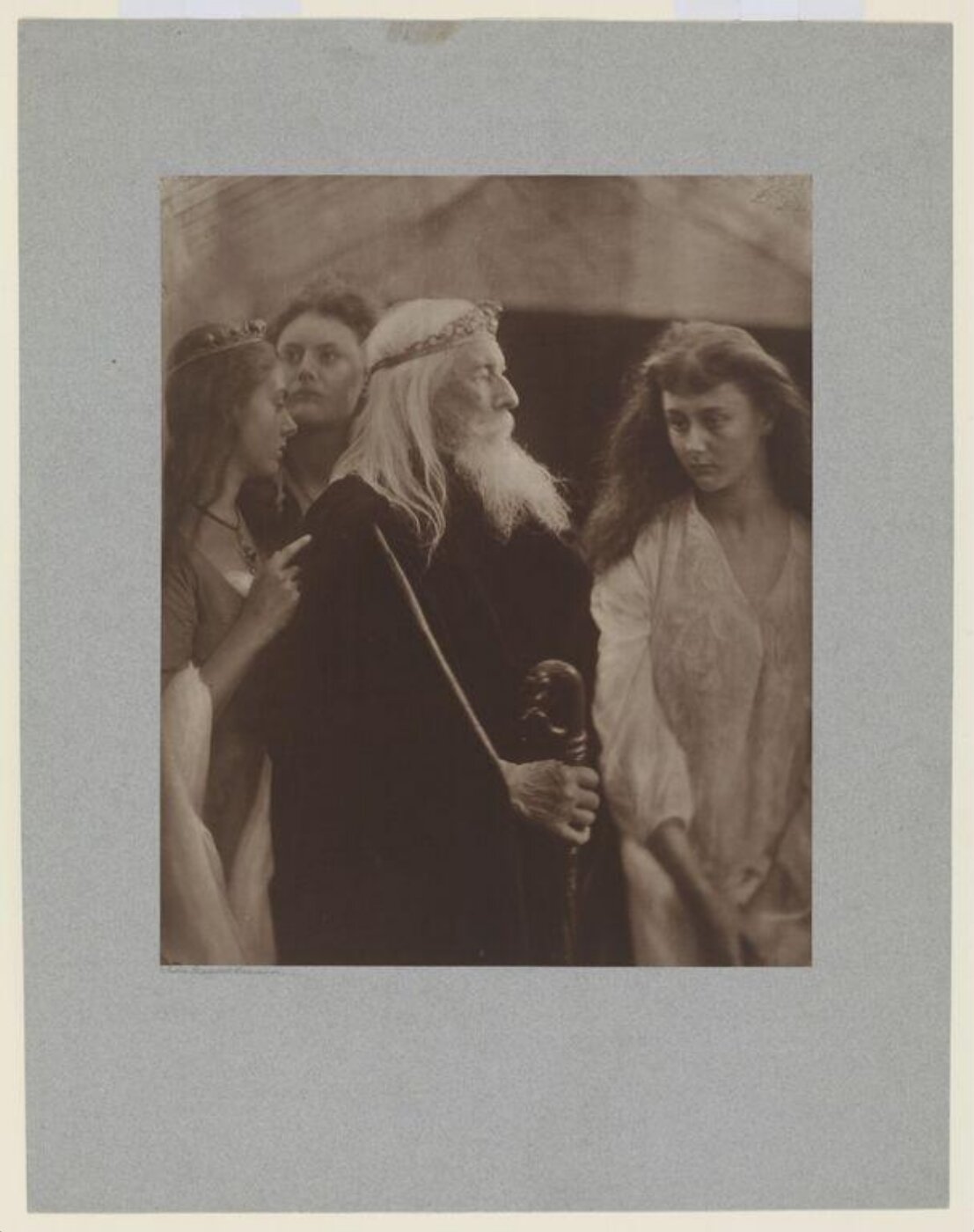 Cameron, Julia Margaret, King Lear allotting his kingdom to his three daughters