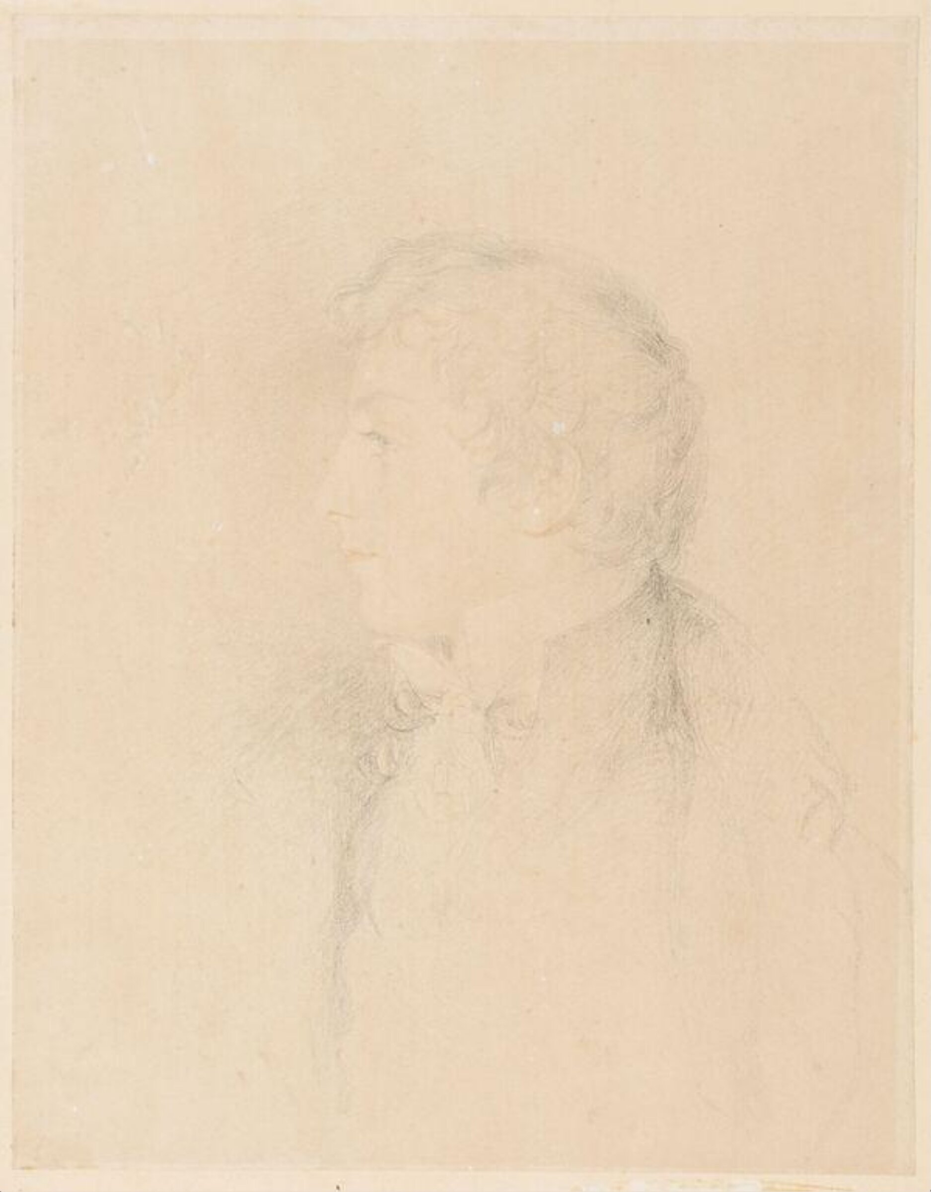 Portrait head of a young man, possibly William Lock III of Norbury (1804-1832), Thomas Lawrence