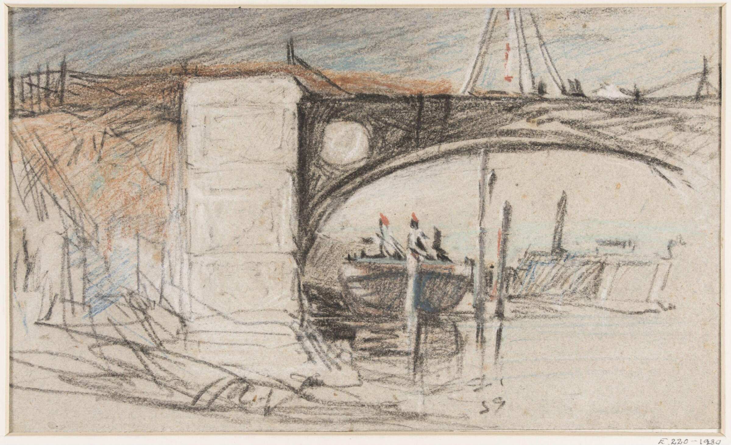 View of a bridge and shipping, John Sell Cotman, ca. 1800-42
