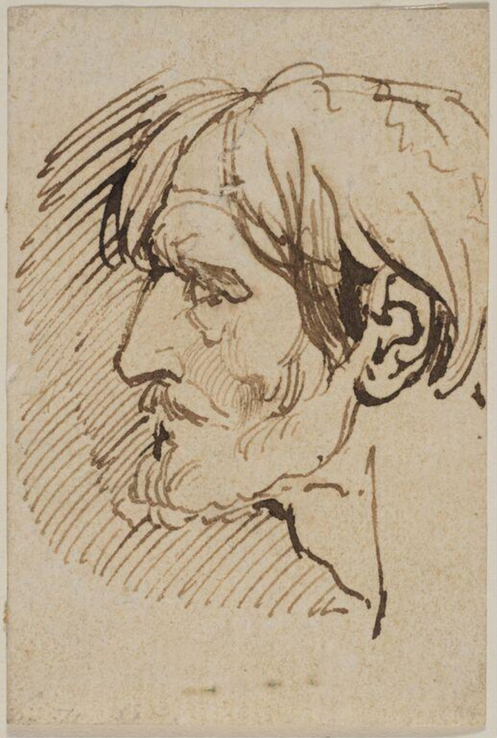 Portrait of a bearded man in profile, Thomas Lawrence