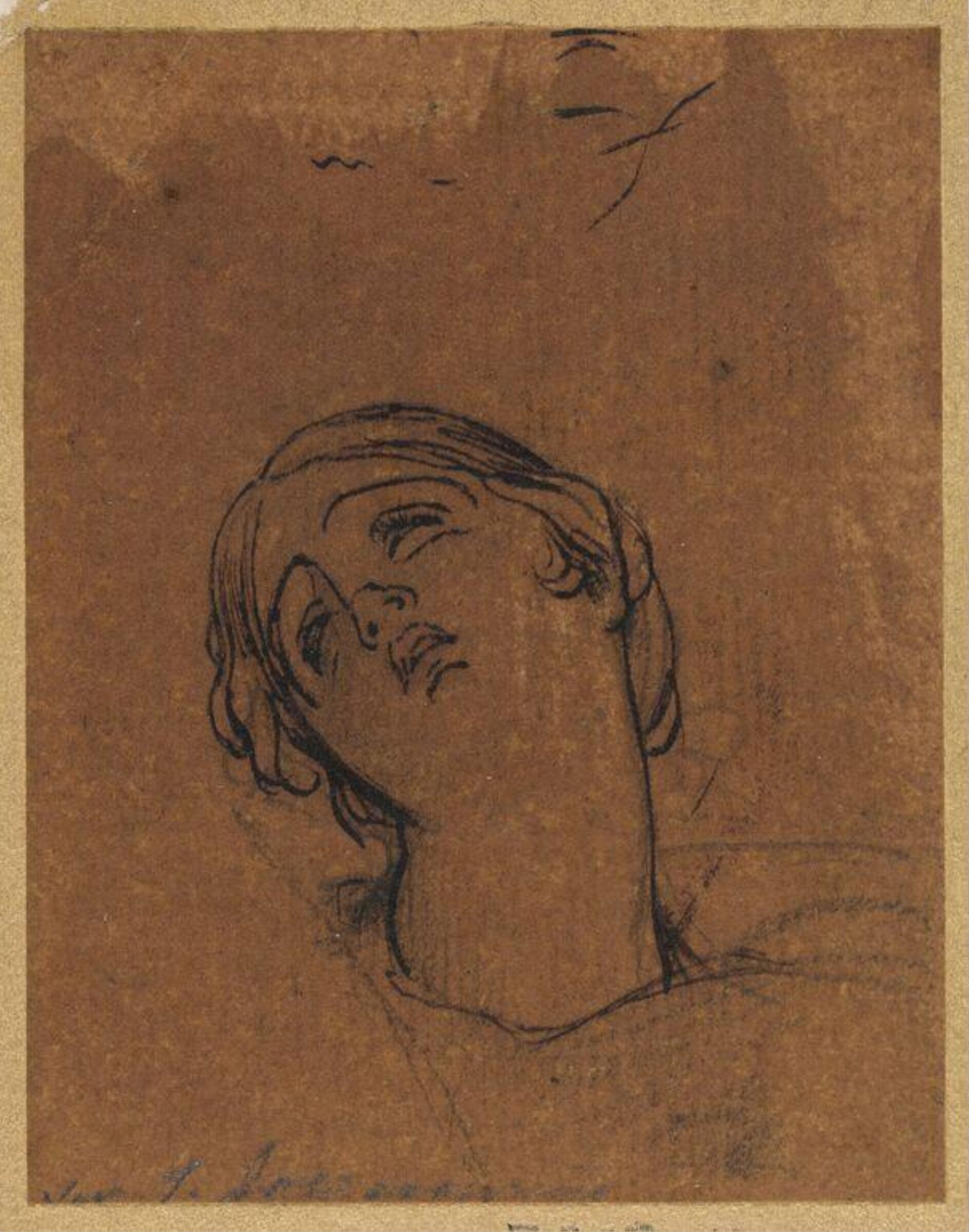 Sketch of the head of a young woman, possibly one of the daughters of Sarah Siddons, Thomas Lawrence