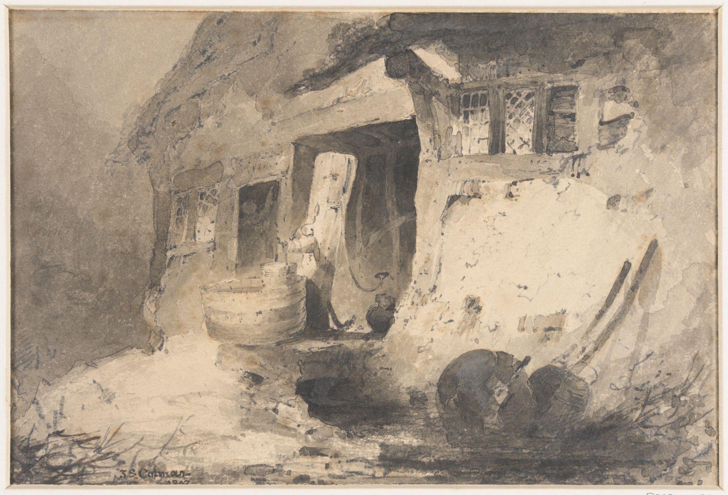A pump at a cottage door, John Sell Cotman, 1802-1808