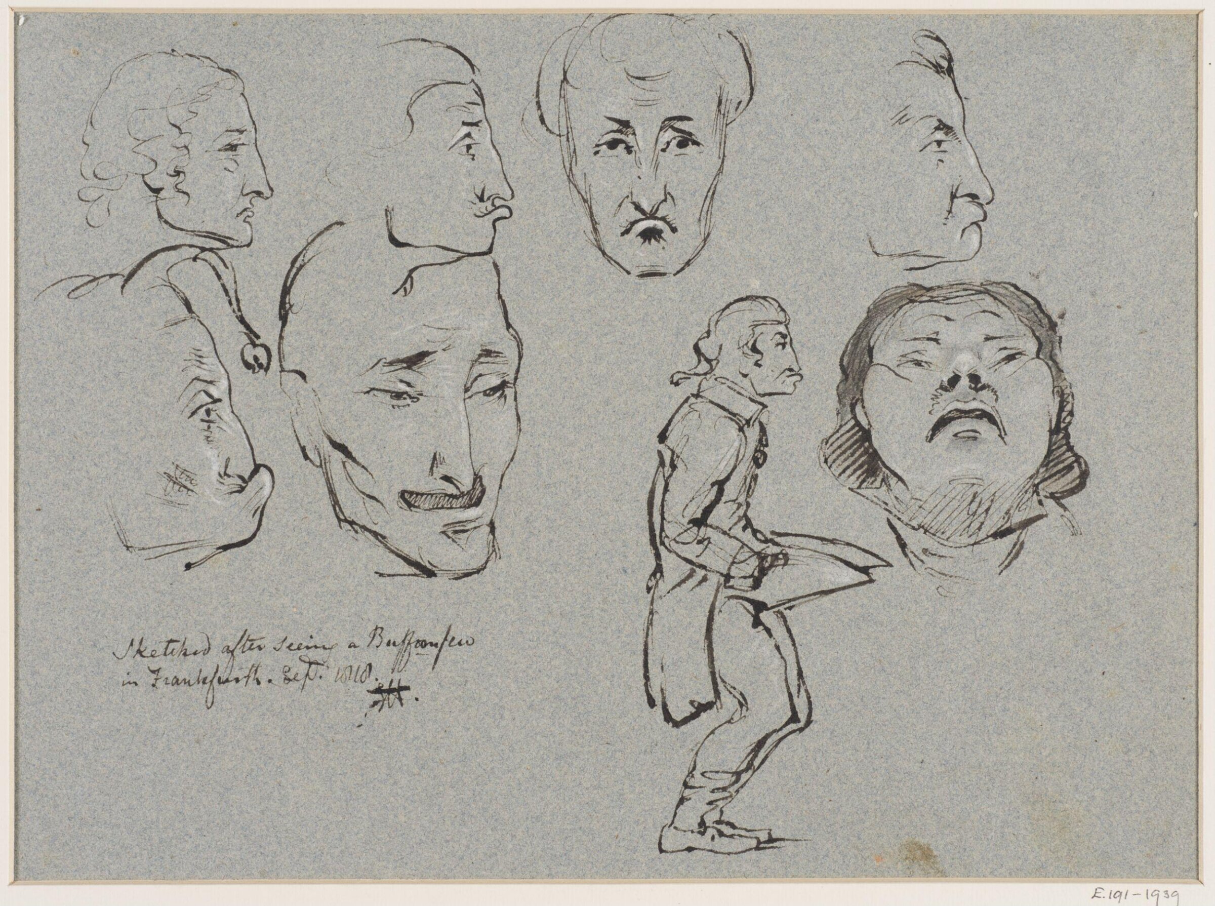 Sketched after seeing a Buffoon in Frankfurth, George Hayter, September 1818