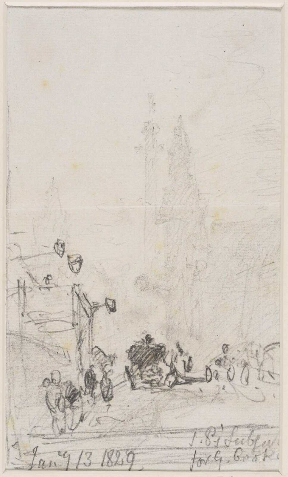 Street scene, John Sell Cotman, 13/01/1829