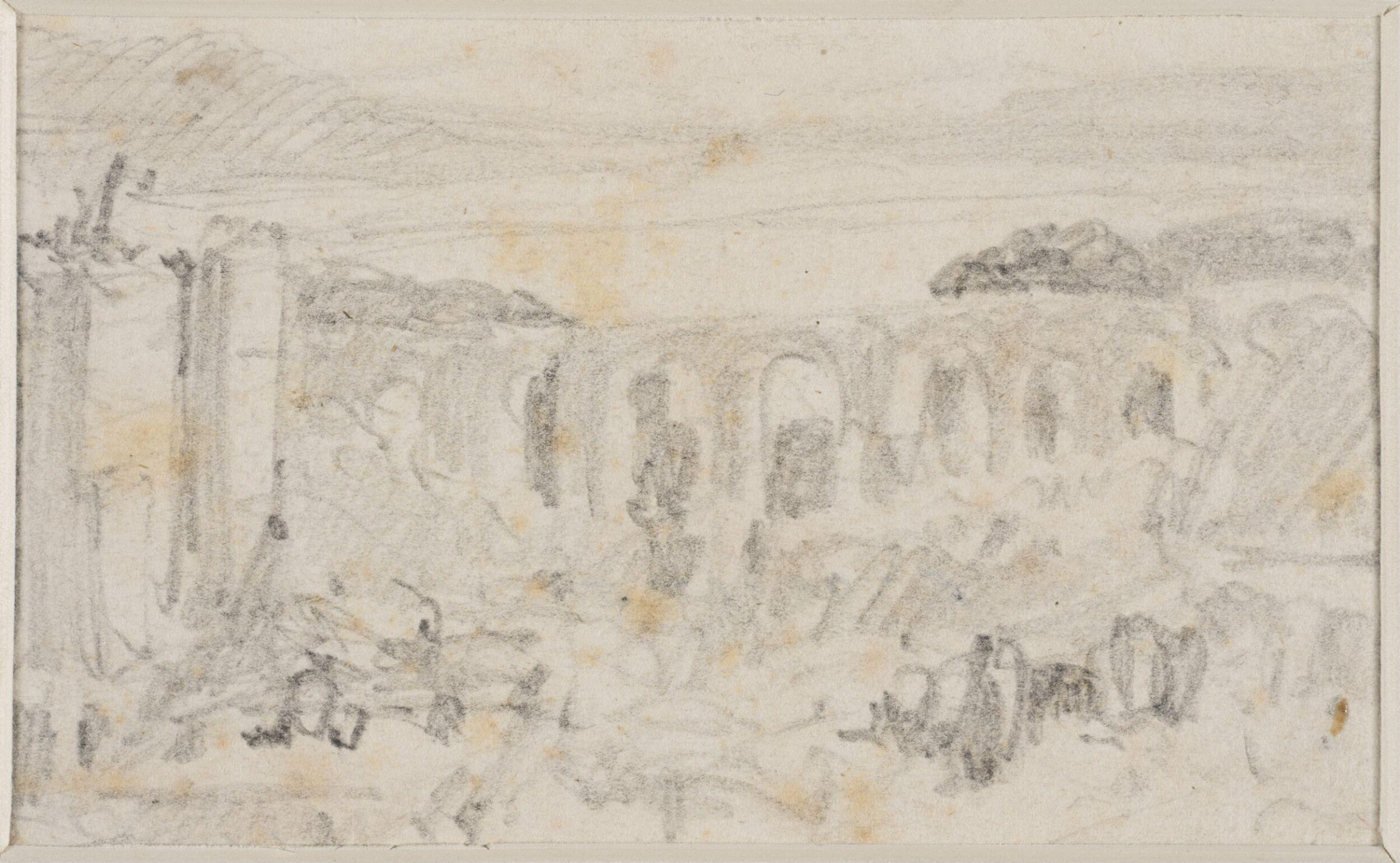 Landscape with aqueduct and mountains, John Sell Cotman, ca. 1800-42