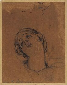 Sketch of the head of a young woman, possibly one of the daughters of Sarah Siddons thumbnail 1