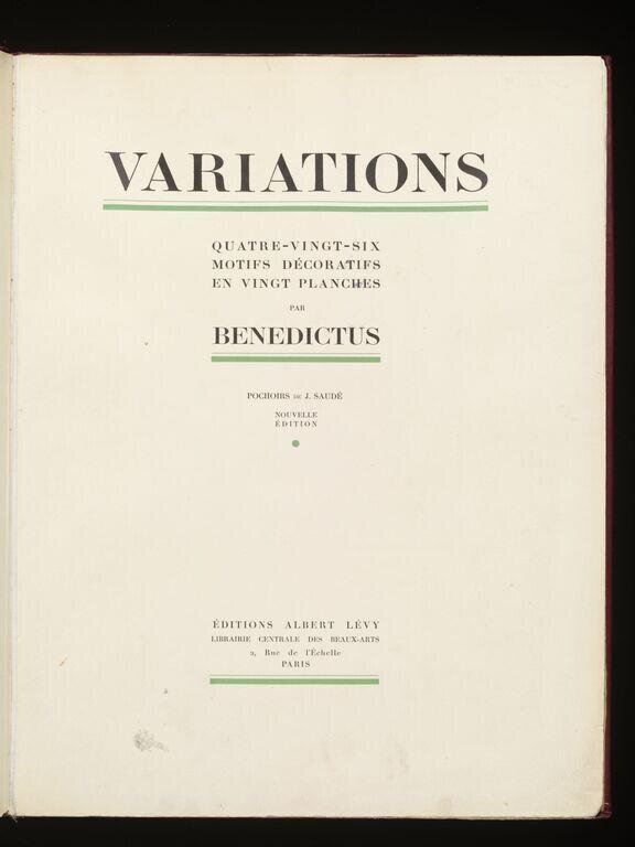 Variations : quatre-vingt-six motifs décoratifs en vingt planches