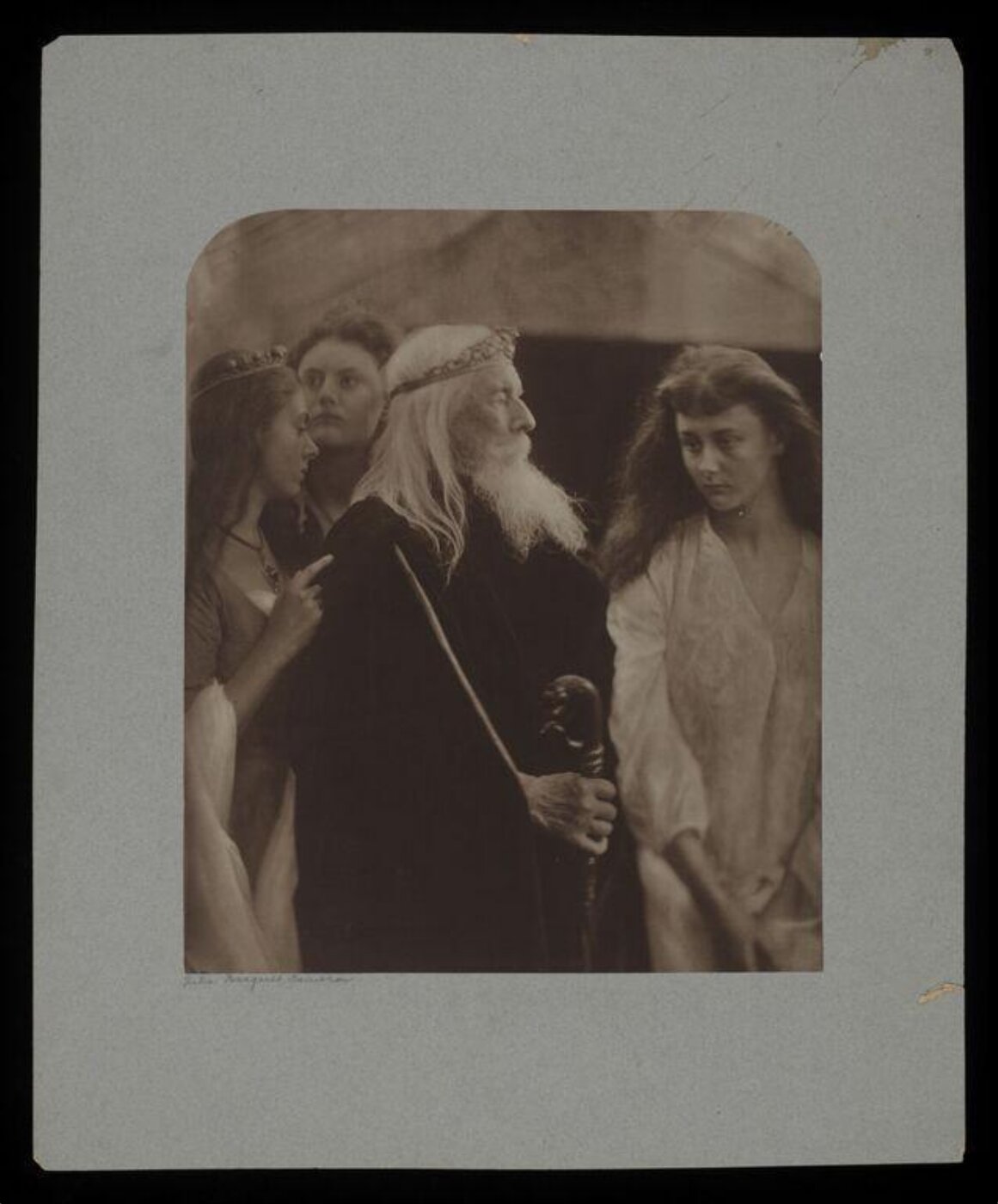 Cameron, Julia Margaret, King Lear allotting his kingdom to his three daughters