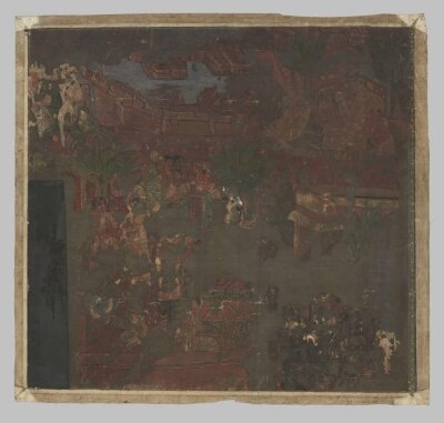 Copy of painting in the caves of Ajanta (Cave 16)
