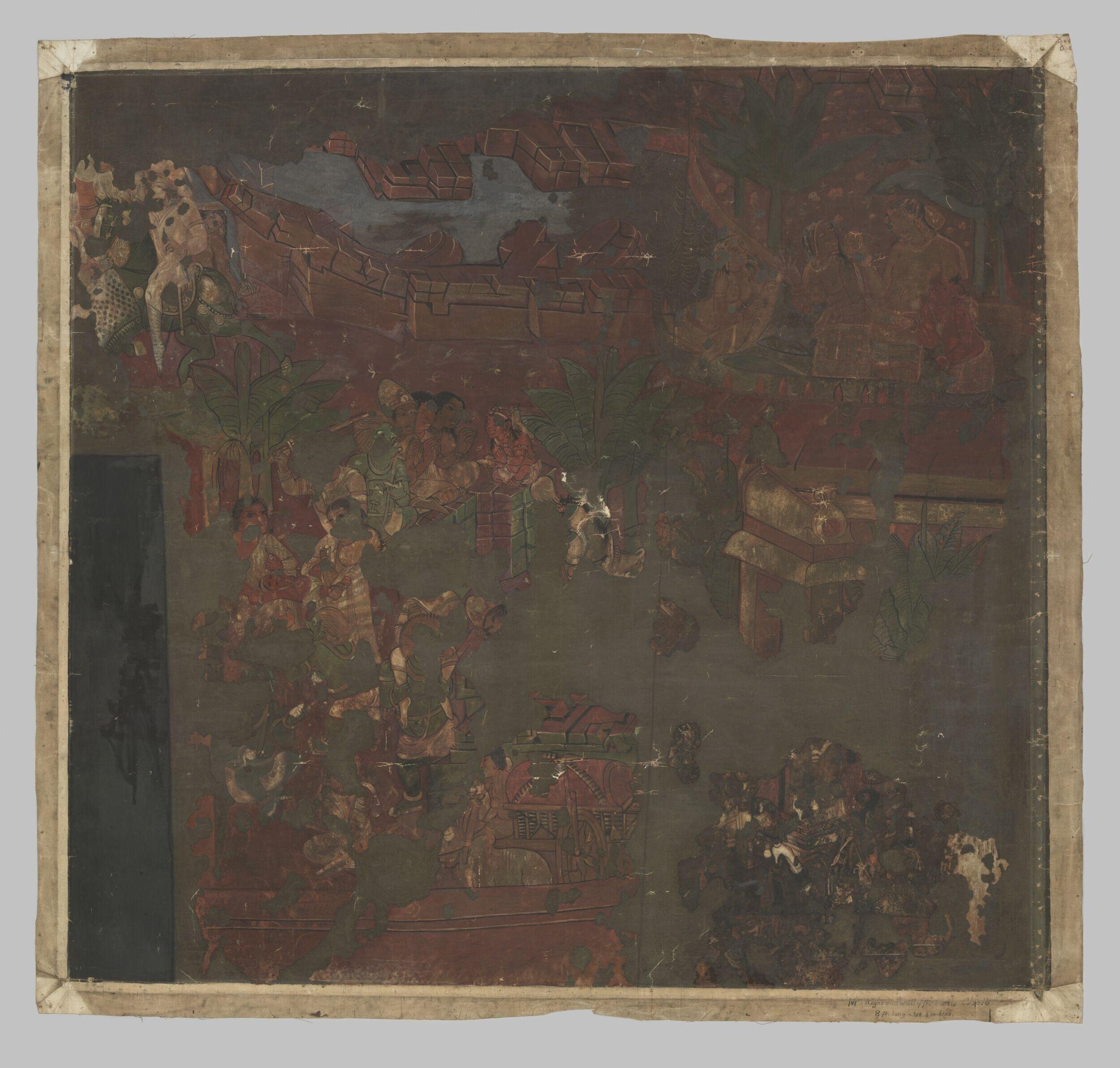 Copy of painting in the caves of Ajanta (Cave 16)