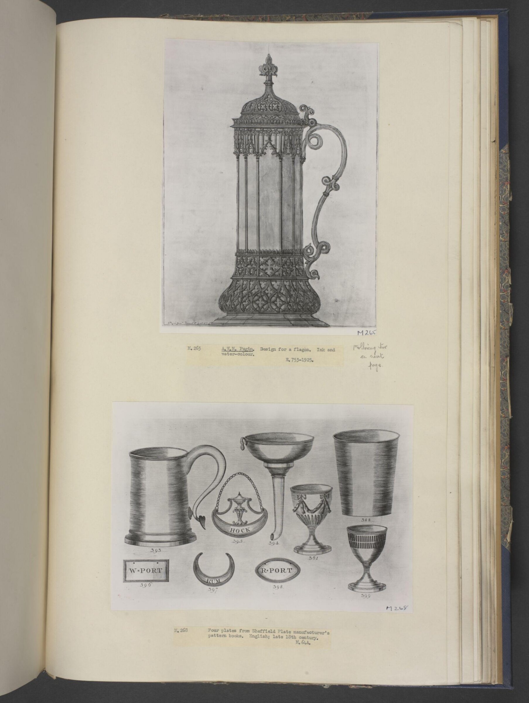 Design, unexecuted, for a set of altar plate to be made by Rundell and Bridge for George IV for the Chapel of St. George, A.W.N. Pugin, 1827