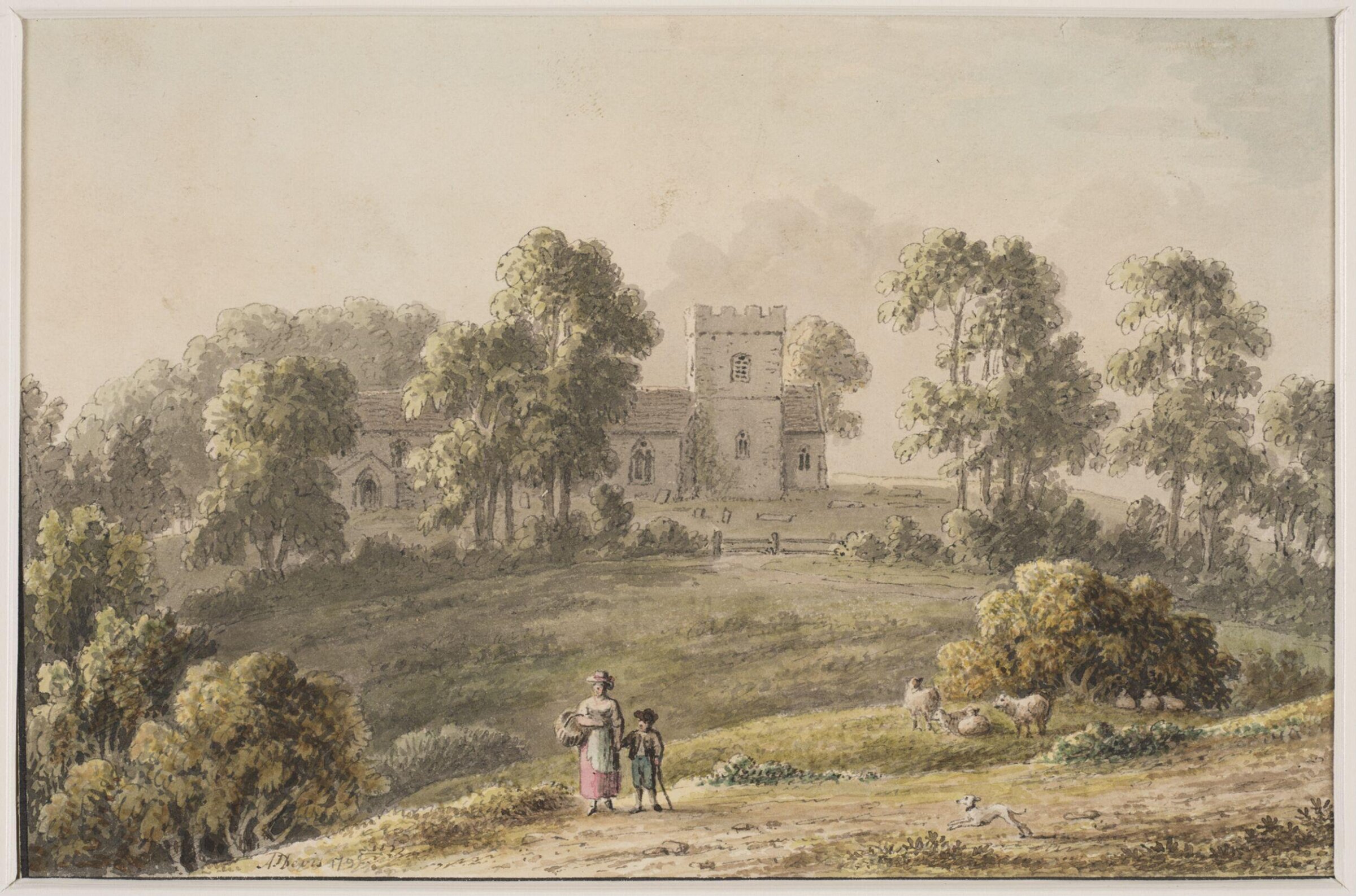 View of a church, Anthony Thomas Devis, 1792