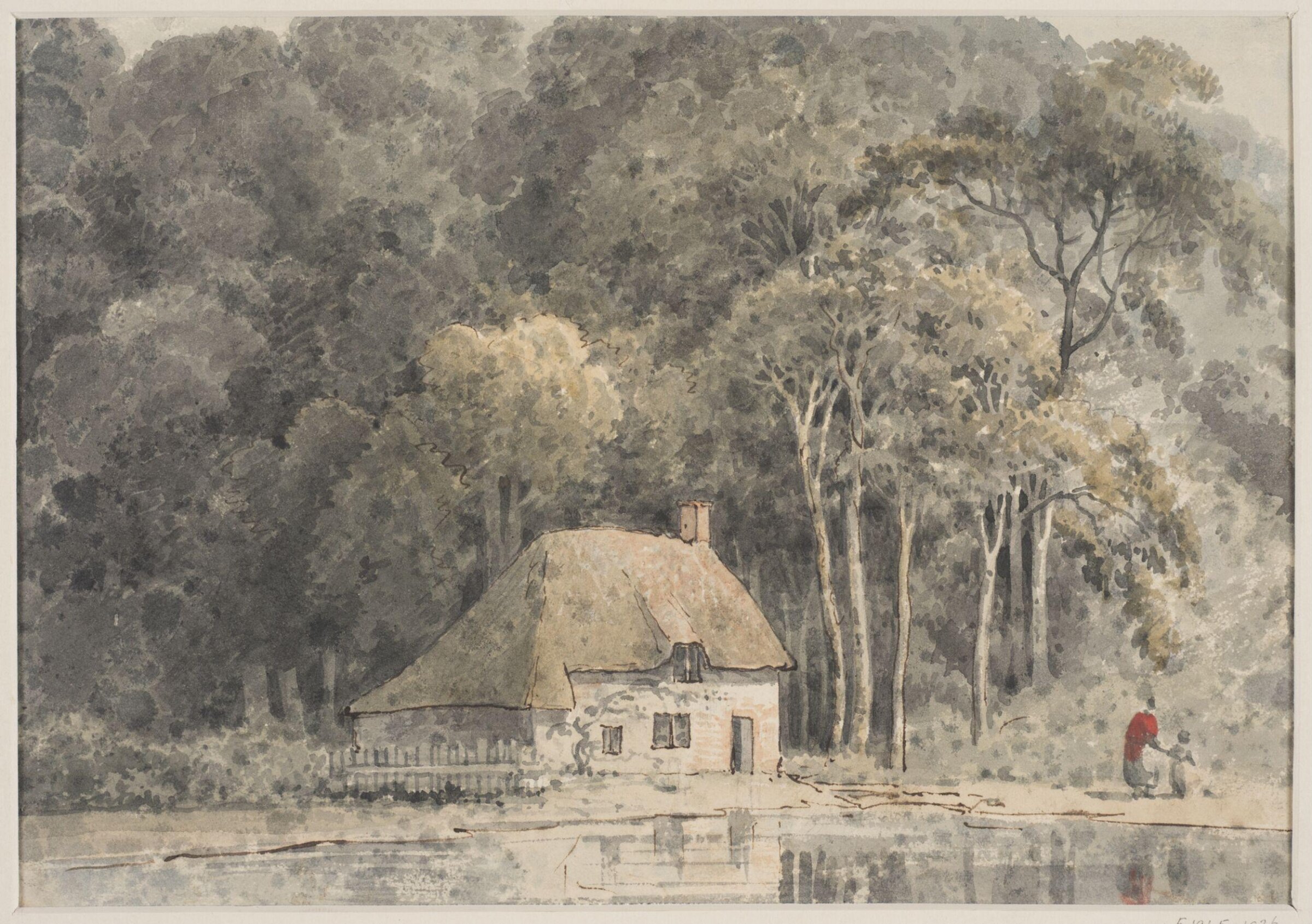 Cottage by a Lakeside, Somerset, Elizabeth Grace Knight, c.1840