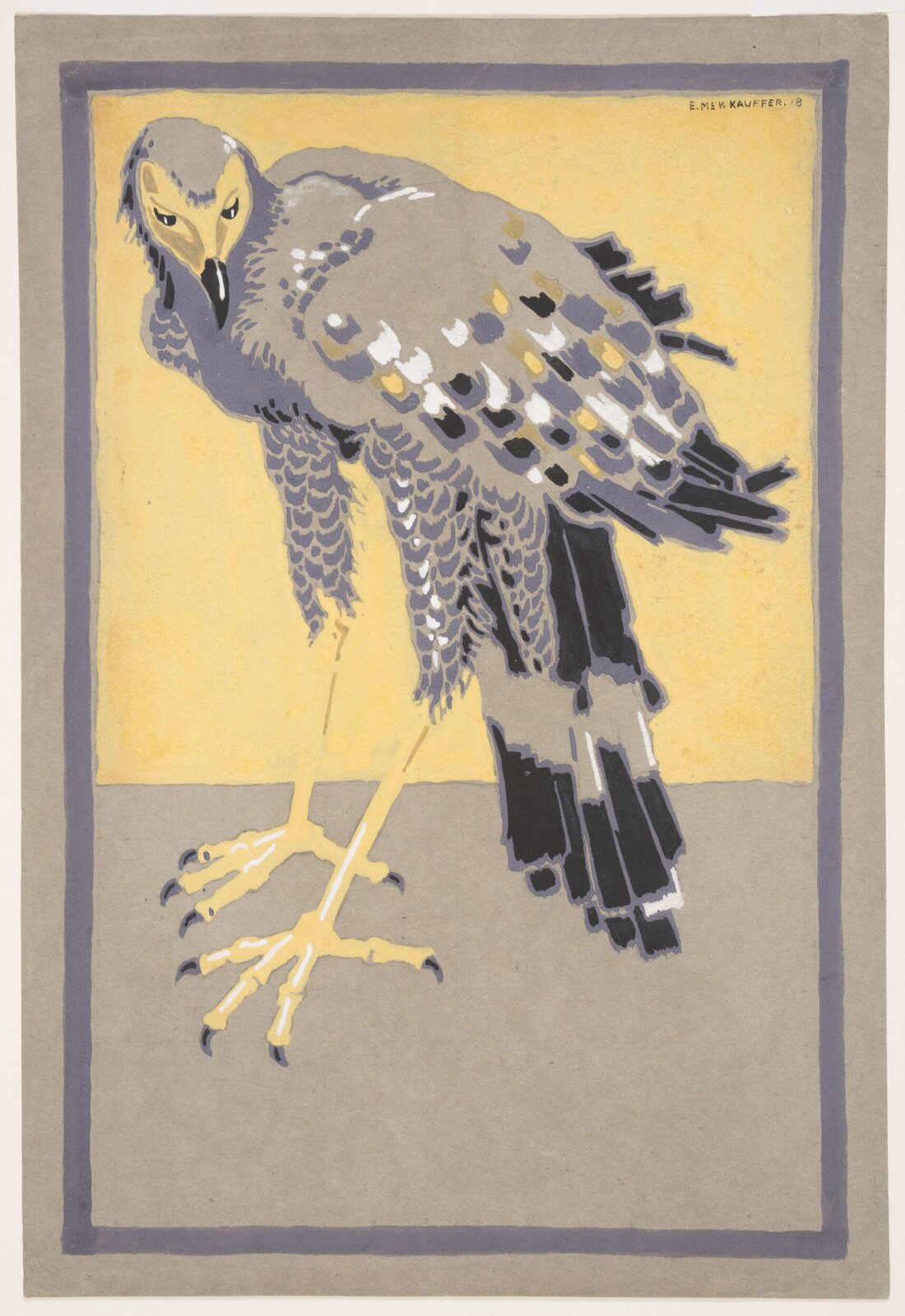 Harrier hawk, Edward McKnight Kauffer, 1918
