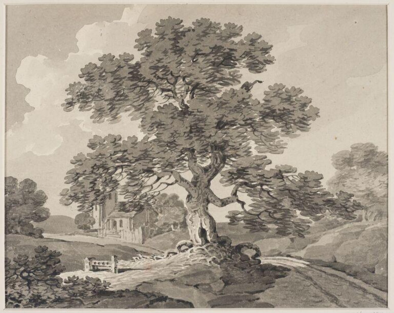 Landscape with church, Дэвид Кокс, ок. 1800–1859