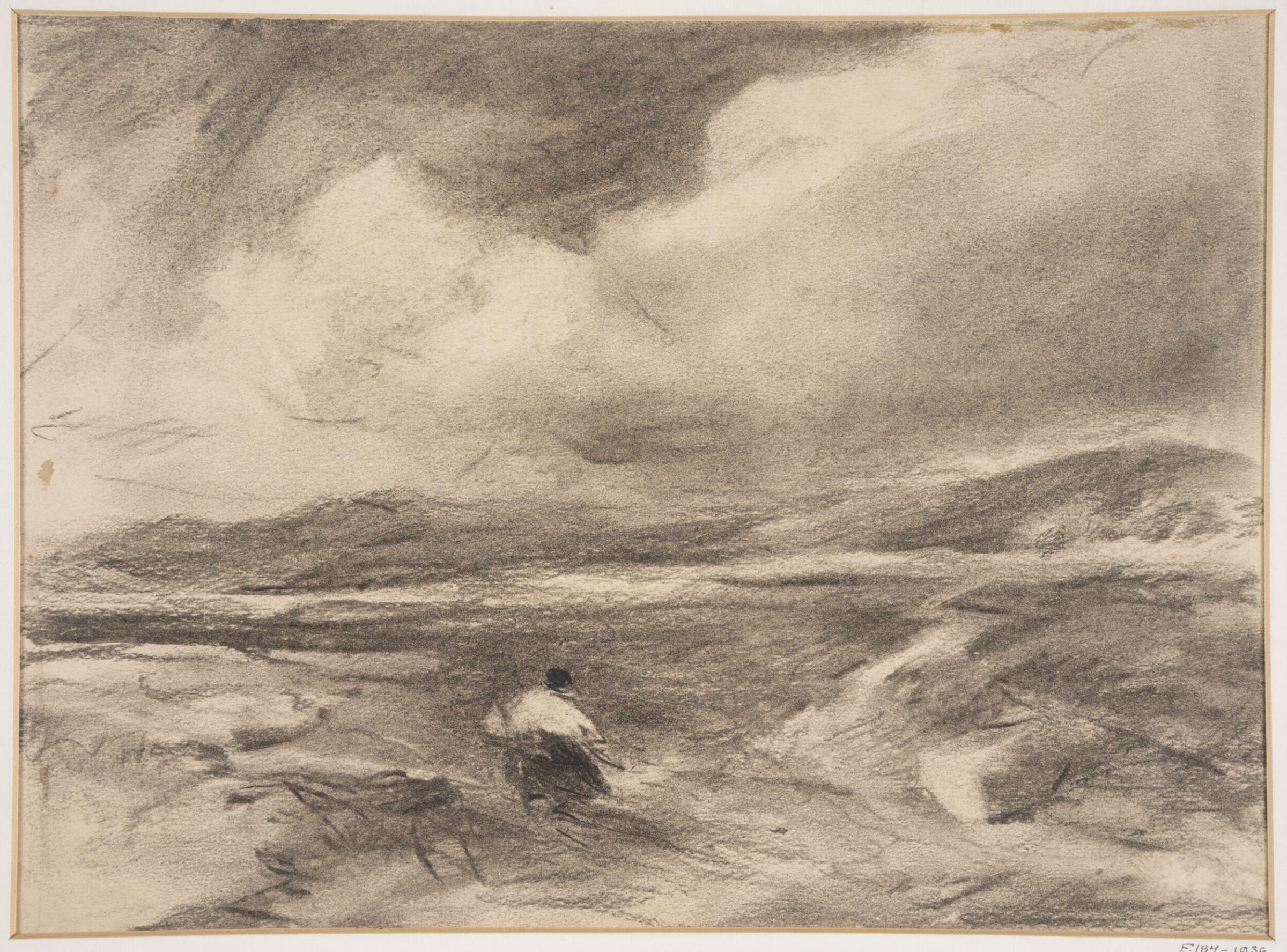 Seascape with a woman on the shore, David Cox, ca. 1800-59
