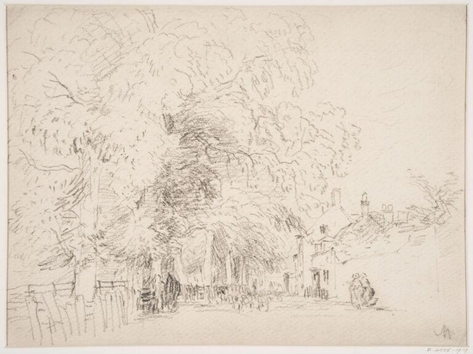 Scene in a village, David Cox, ca. 1800-59