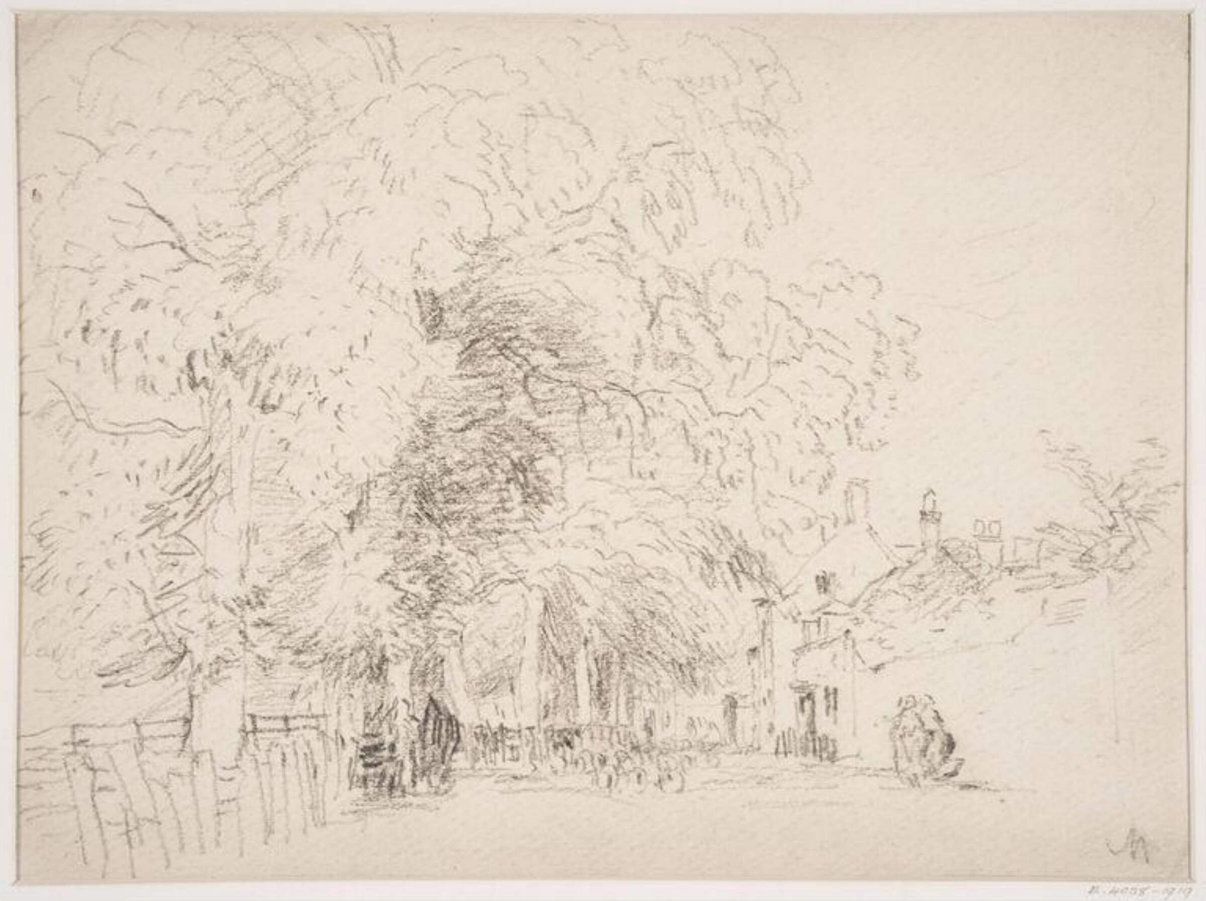 Scene in a village, David Cox, ca. 1800-59