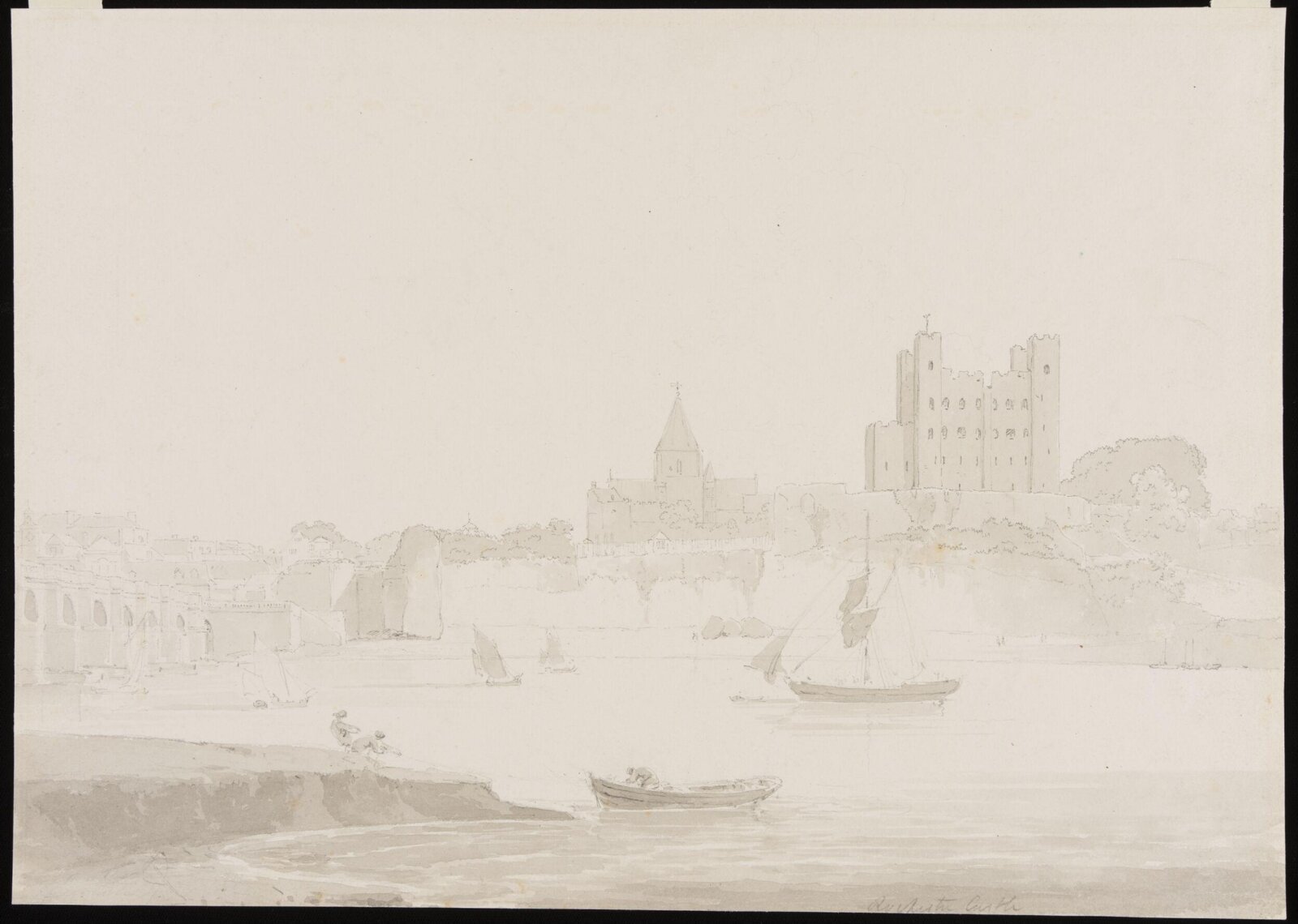 Rochester Castle from Strood, Edward Dayes, 18 September 1798