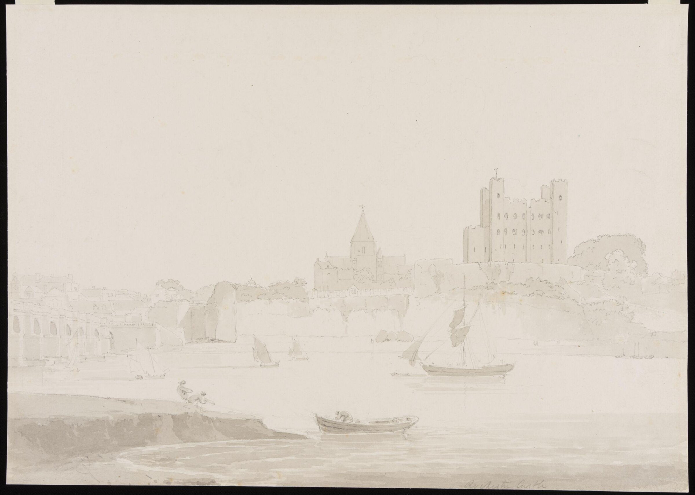 Rochester Castle from Strood, Edward Dayes, 18 September 1798