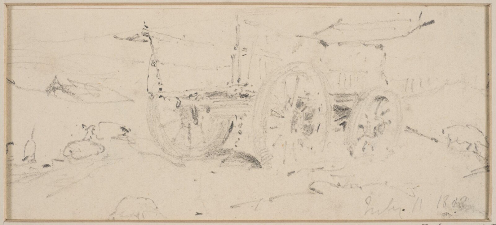A four-wheeled cart, John Sell Cotman, 1802