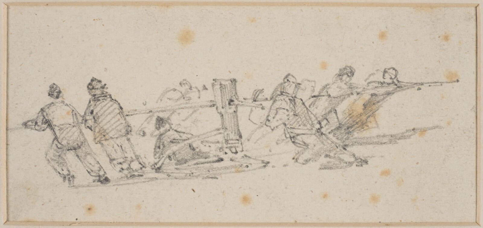 Sailors working a capstan, John Sell Cotman, ca. 1800-42