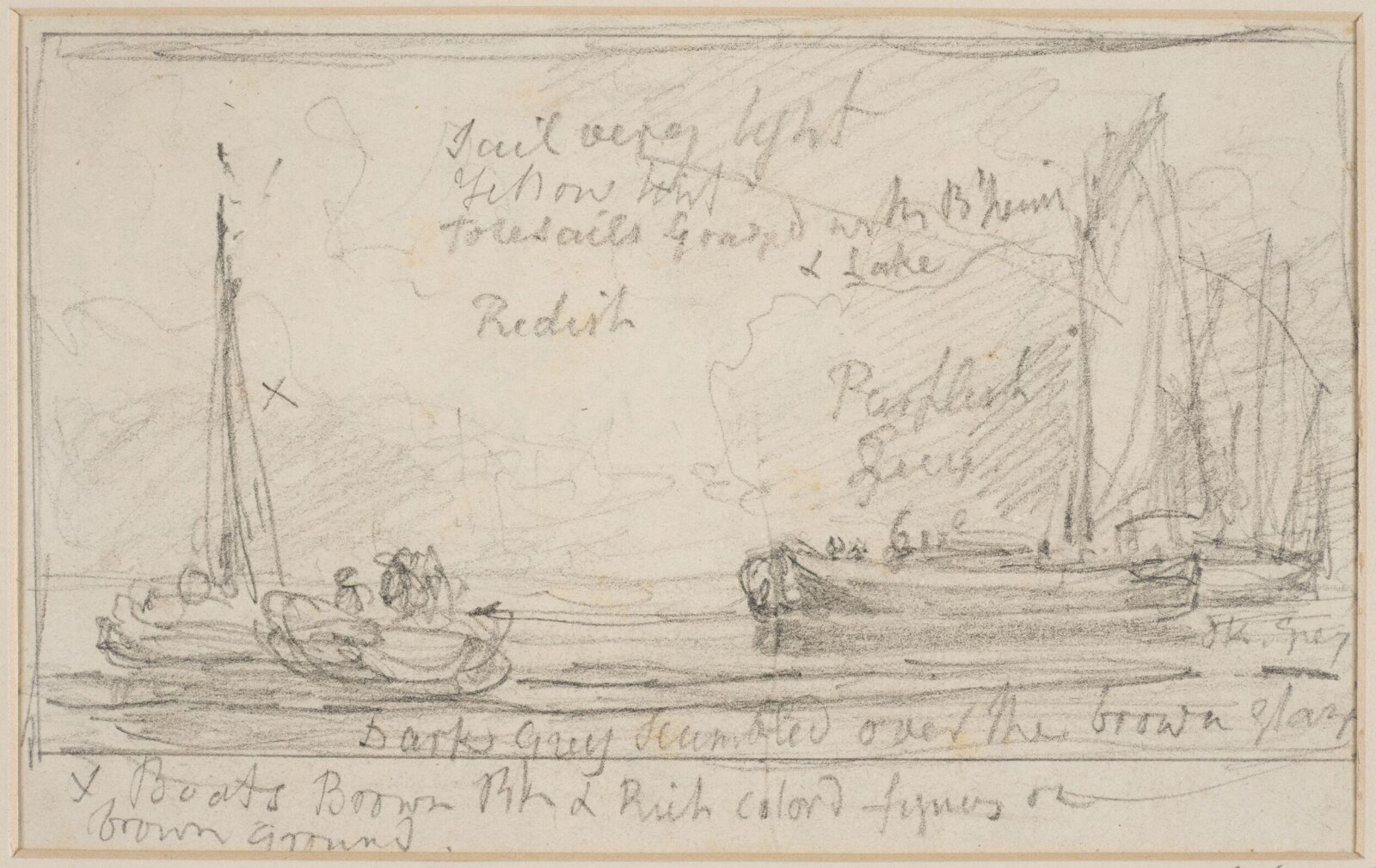 Barges and boats, John Sell Cotman, ca. 1800-42