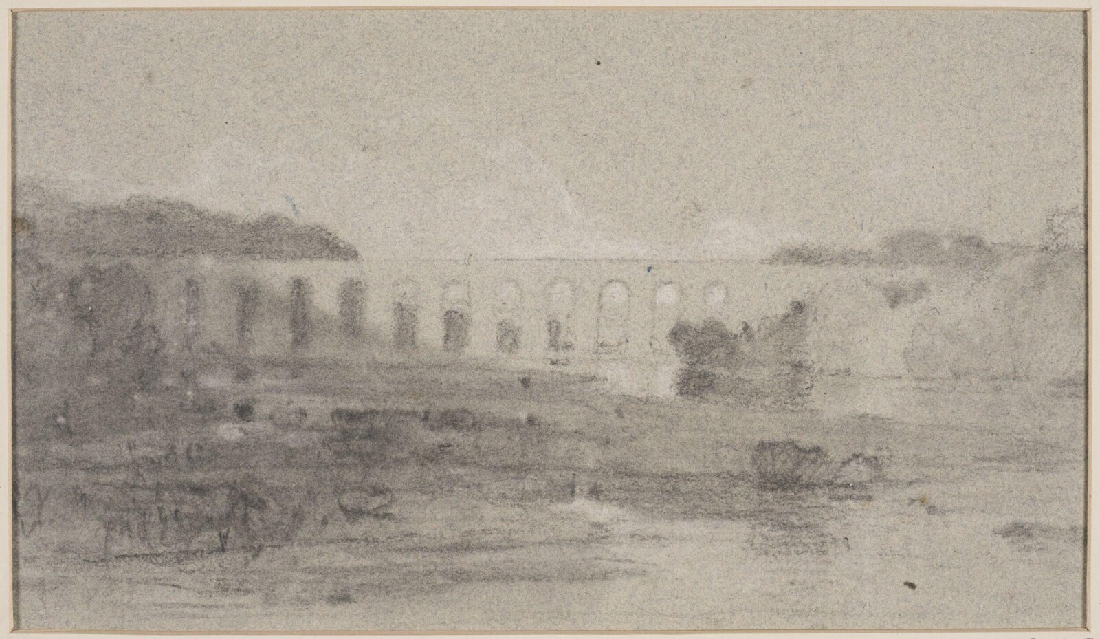 Viaduct or aqueduct across a marsh, John Sell Cotman, ca. 1800-42