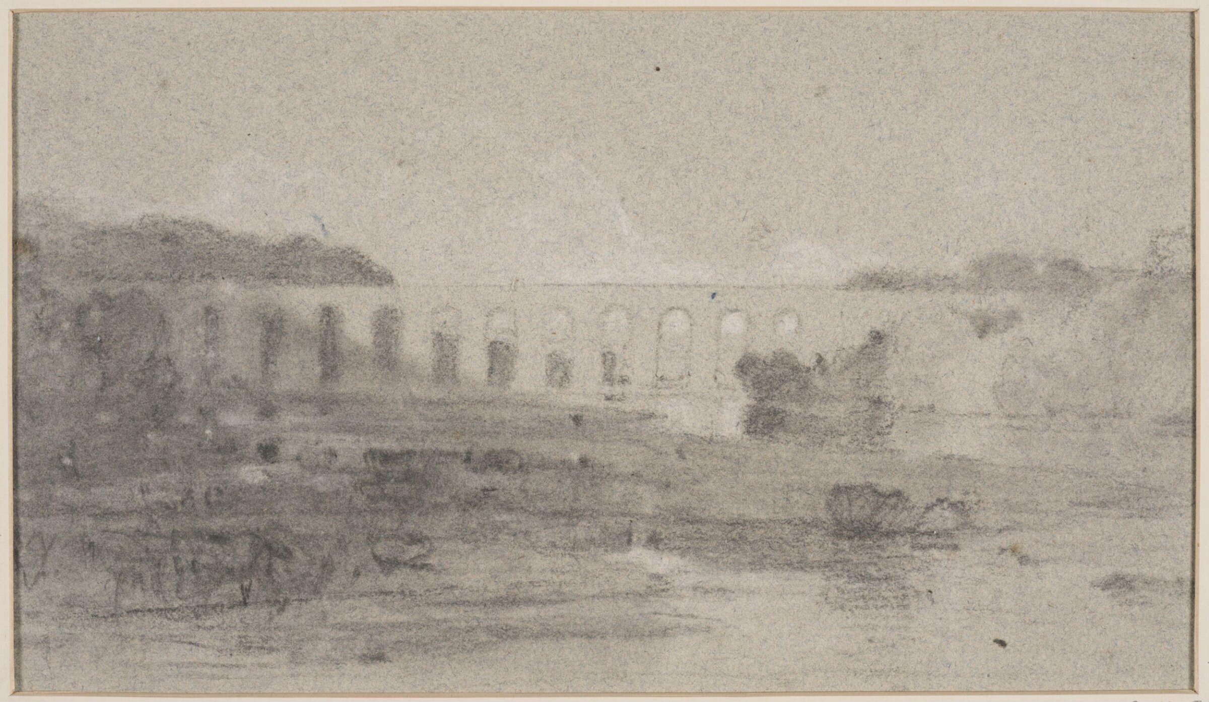 Viaduct or aqueduct across a marsh, John Sell Cotman, ca. 1800-42