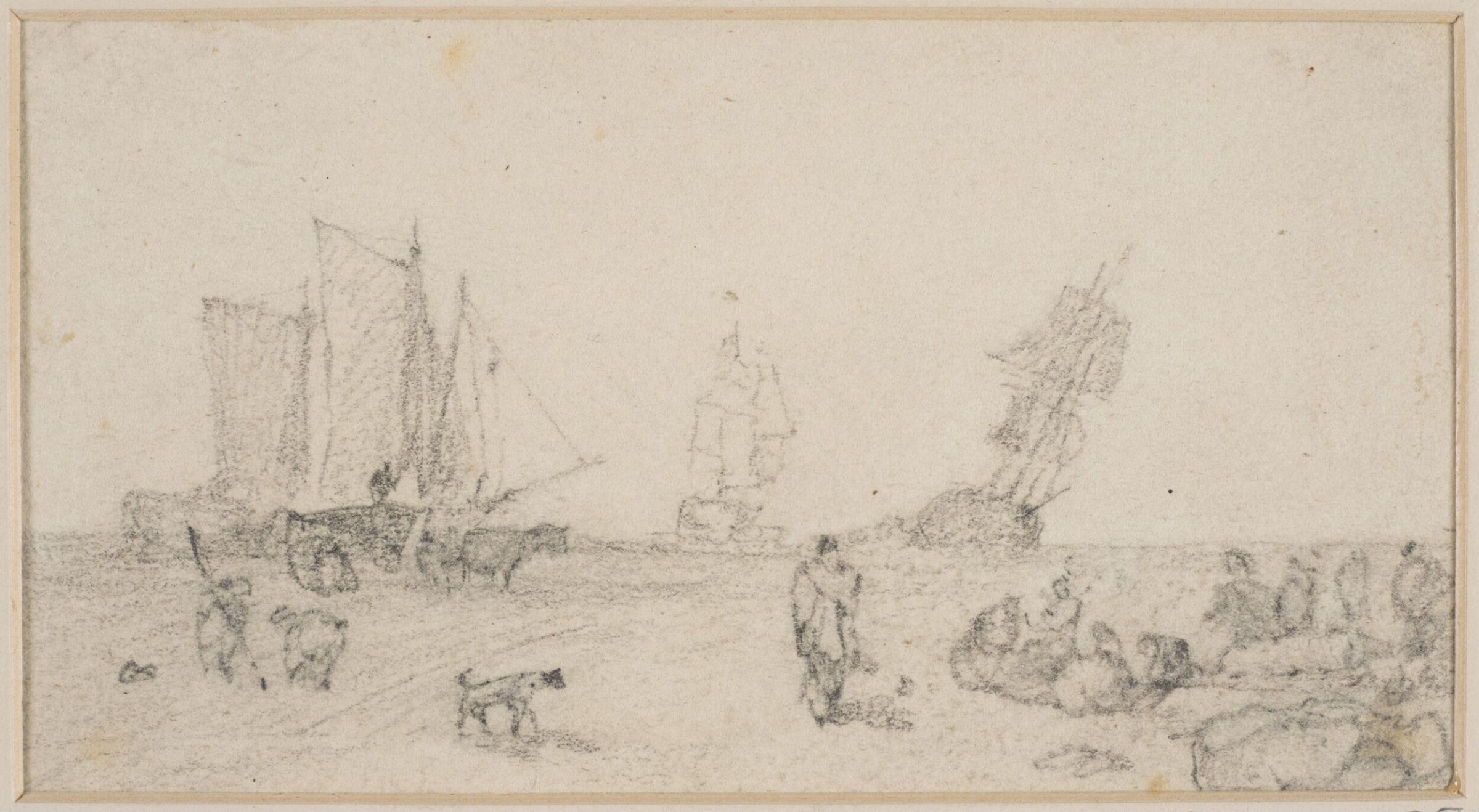 Scene on the seashore, Джон Селл Котман, ок. 1800–1842