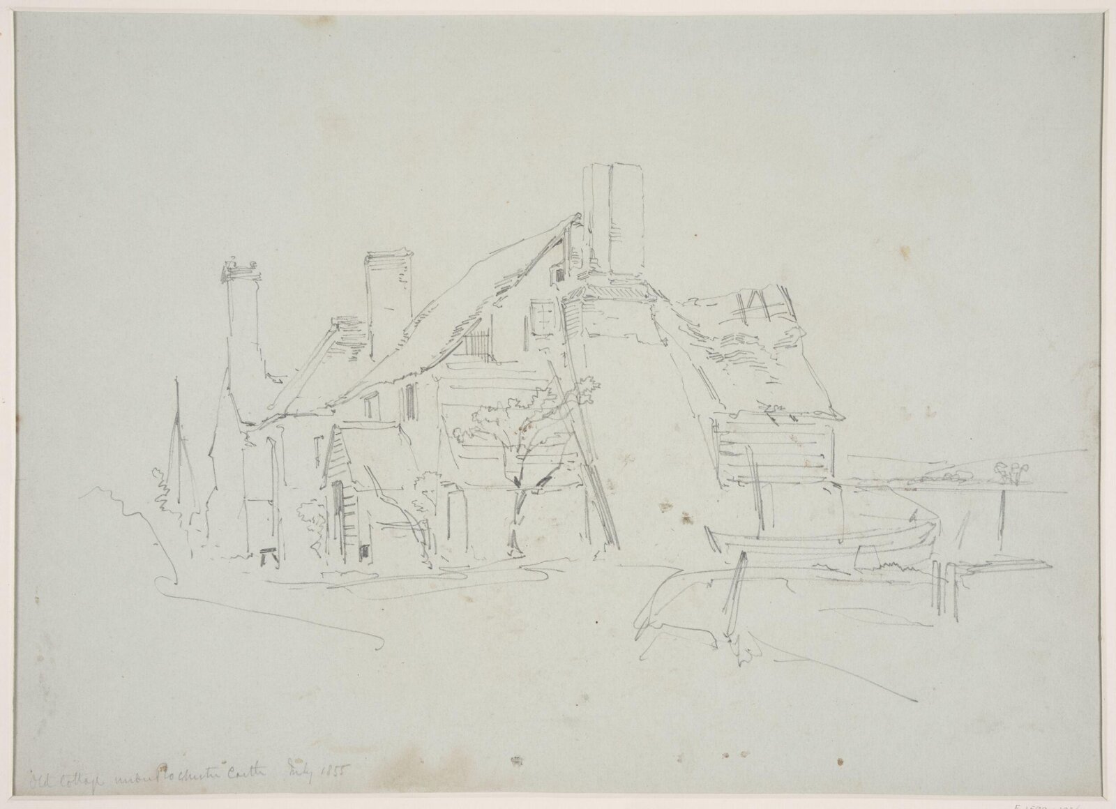 Old Cottage under Rochester Castle, Thomas Colman Dibdin, July 1855