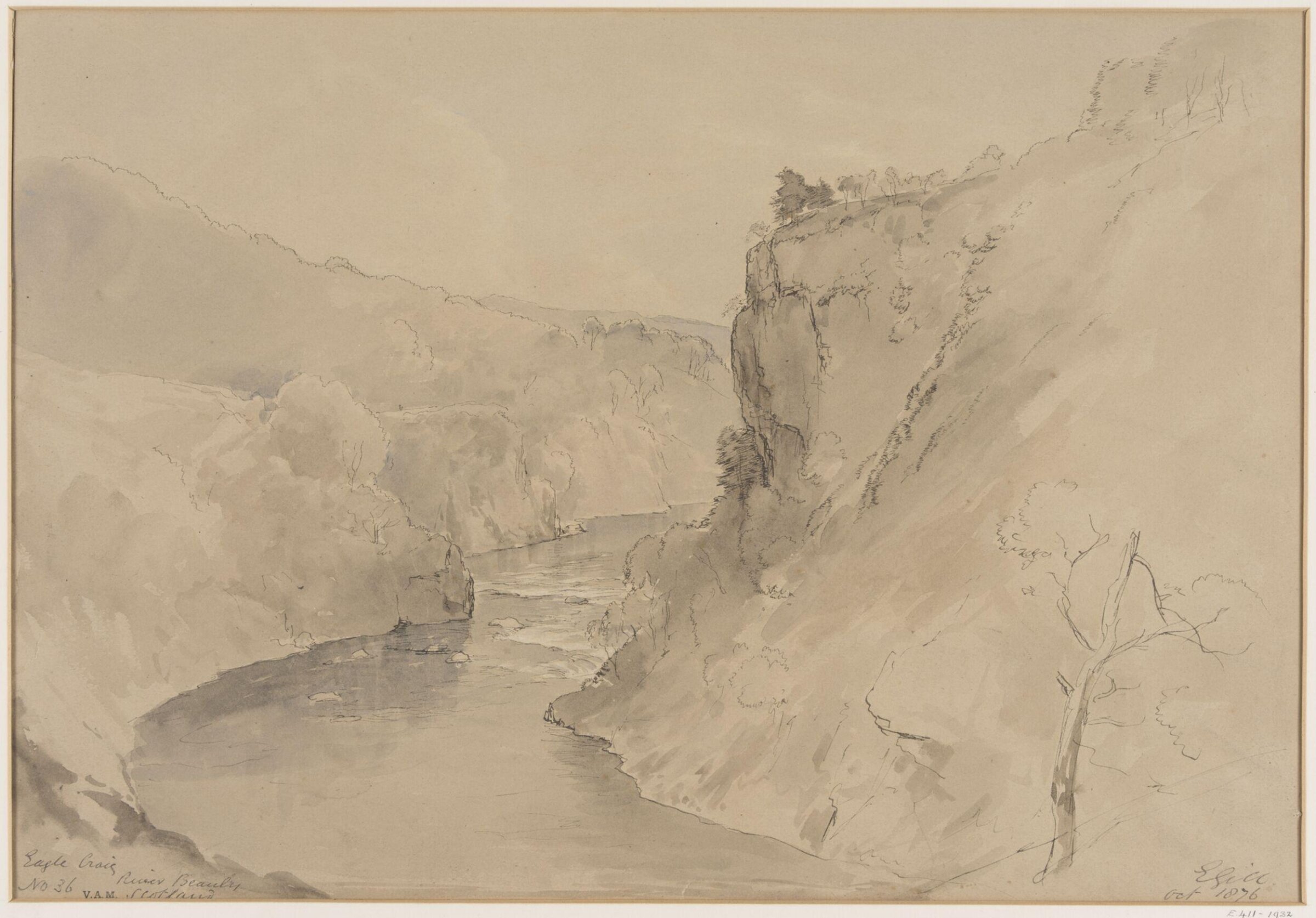 Eagle Crag, River Beauly, Scotland, Edmund Marriner Gill, October 1876