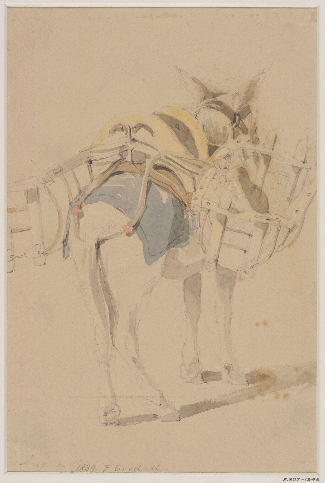Watercolour drawing, Frederick Goodall, 17 August 1839
