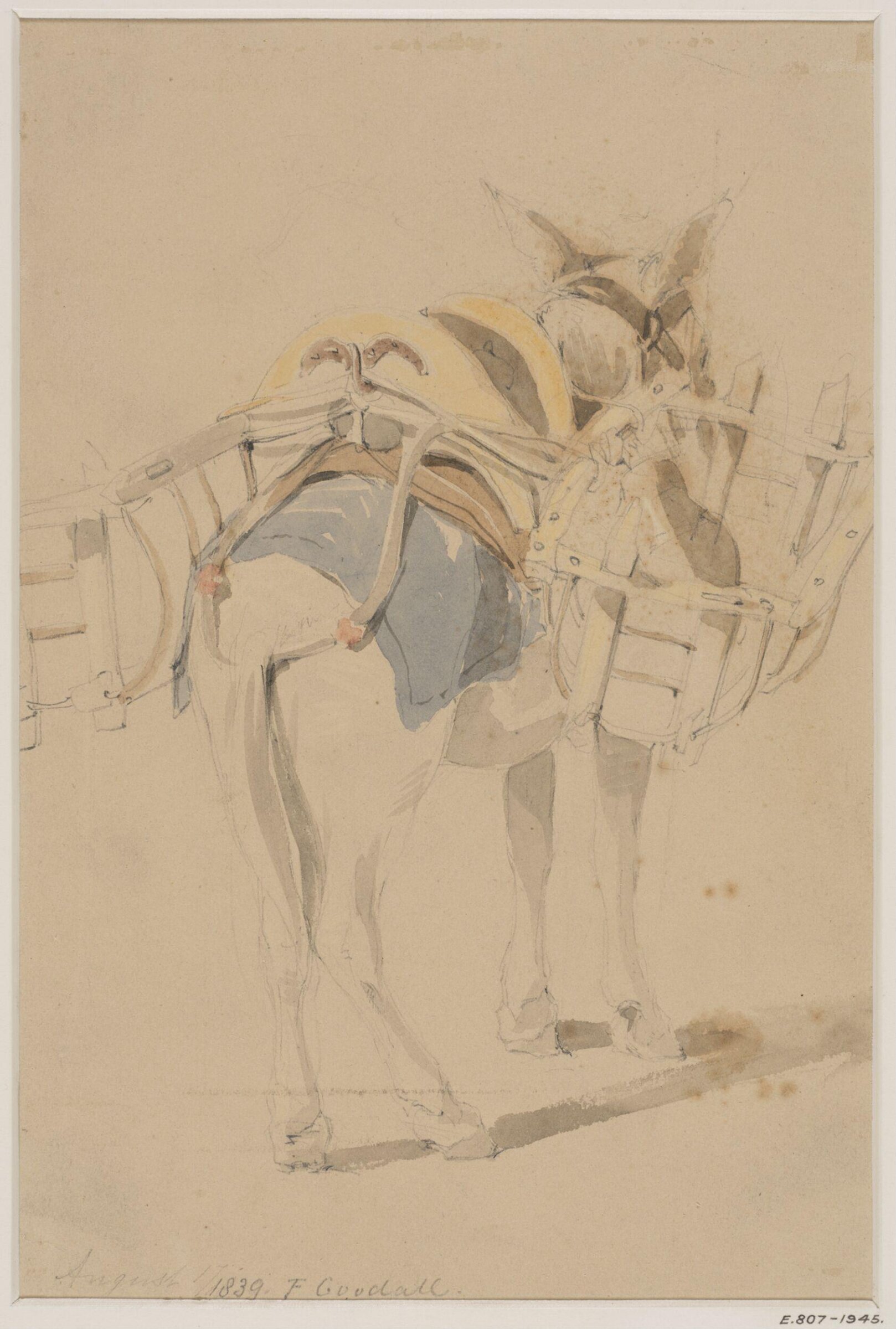 Watercolour drawing, Frederick Goodall, 17 August 1839