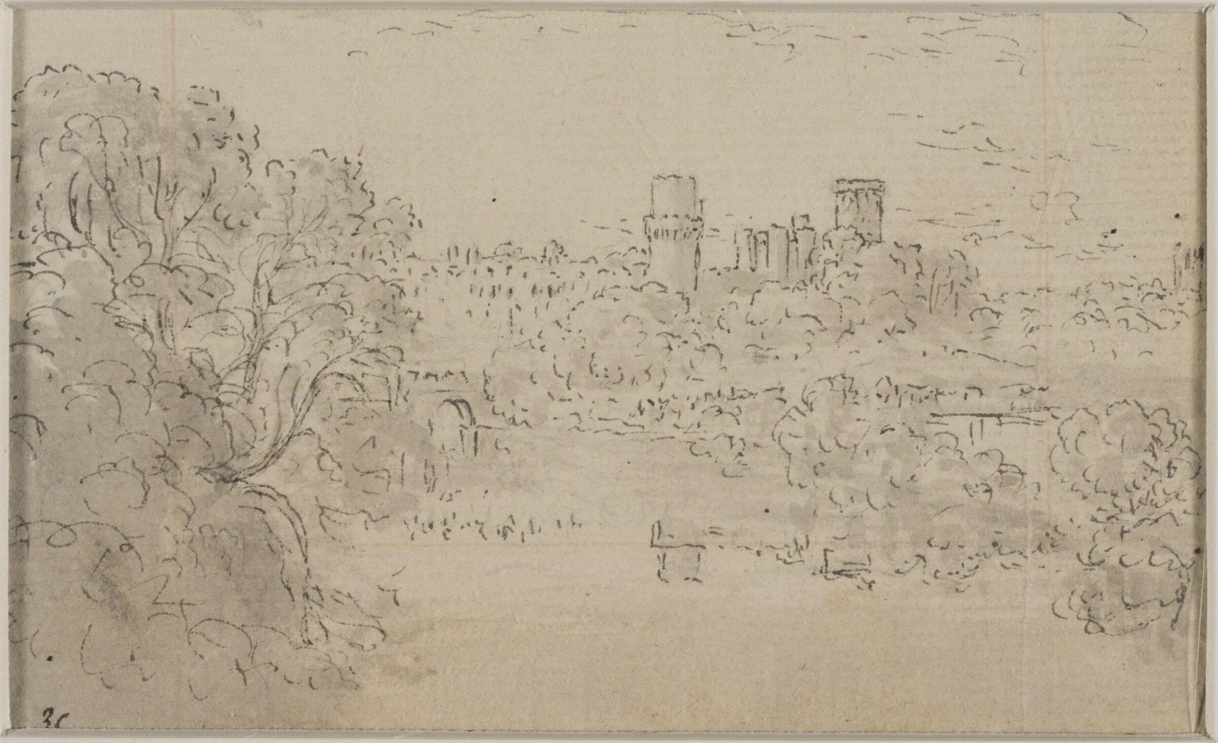 Ten small landscape drawings, John Glover, 1767-1849