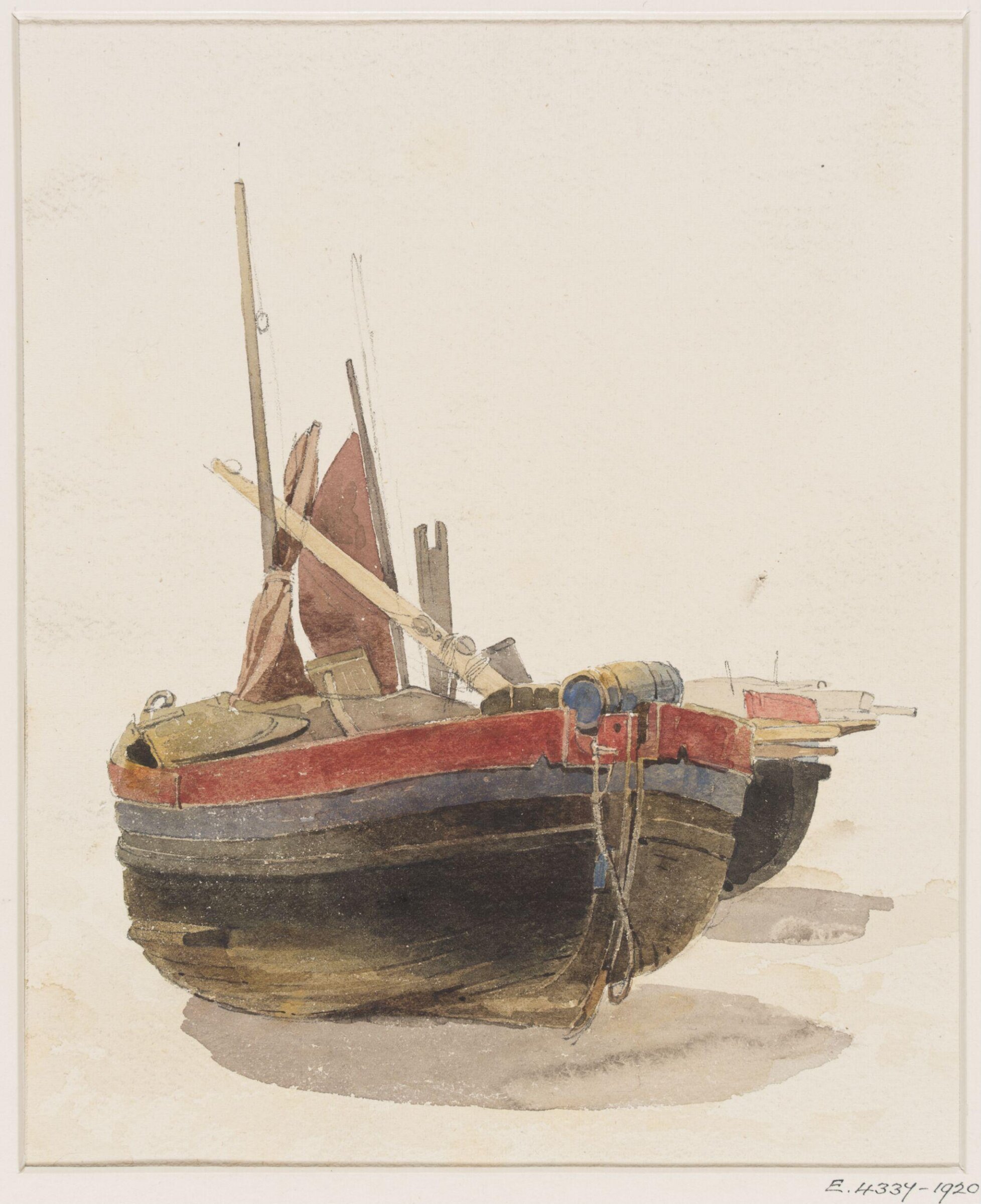Study of fishing boats, James Chisholm Gooden, c. mid 19th century