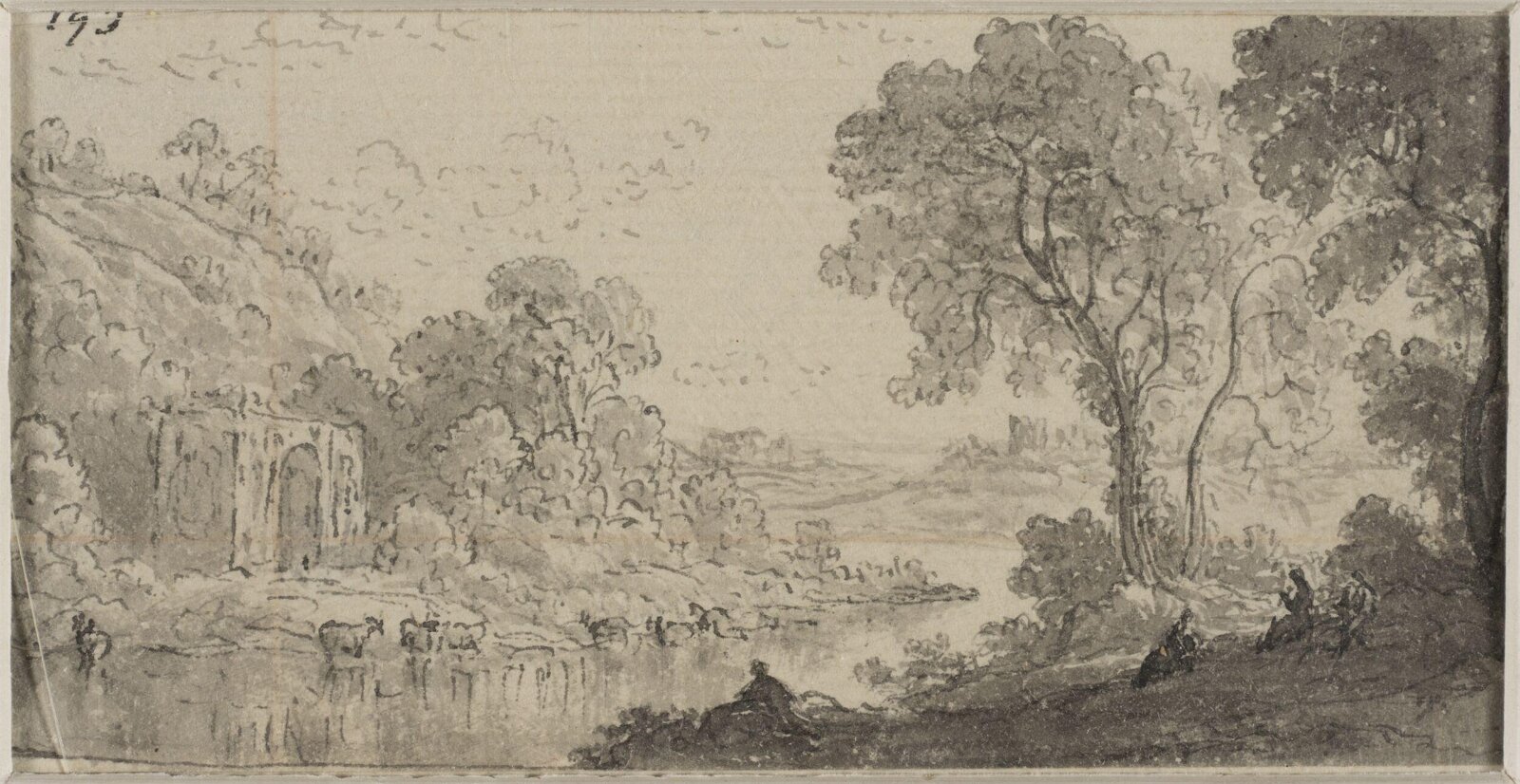 Ten small landscape drawings, John Glover, 1767-1849