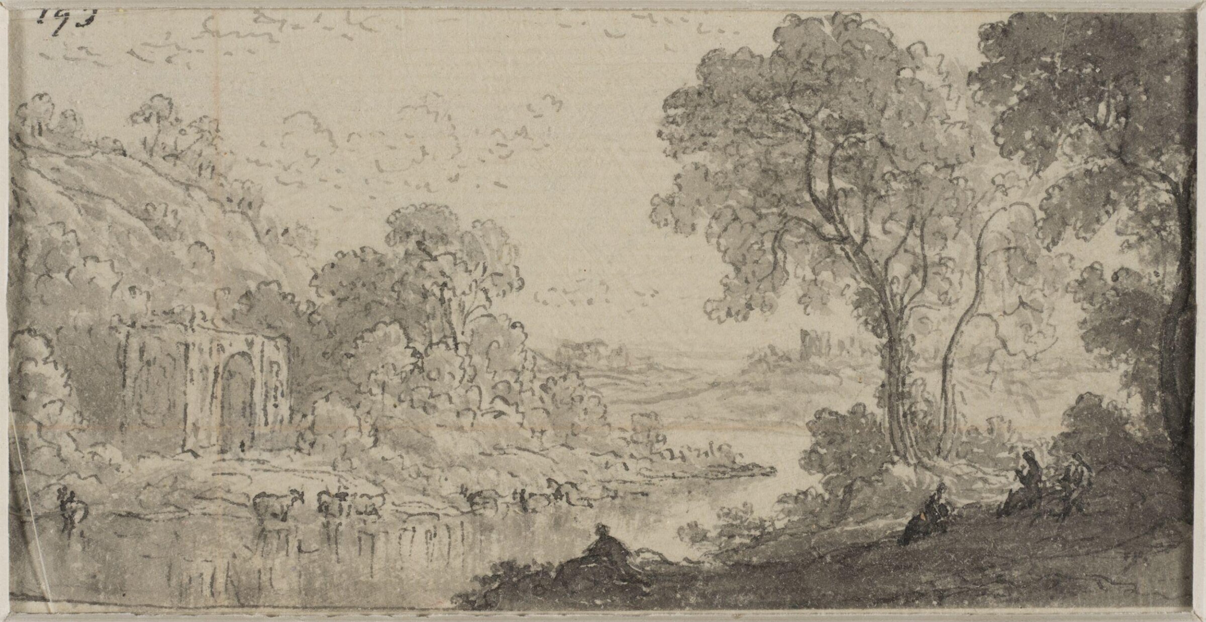 Ten small landscape drawings, John Glover, 1767-1849