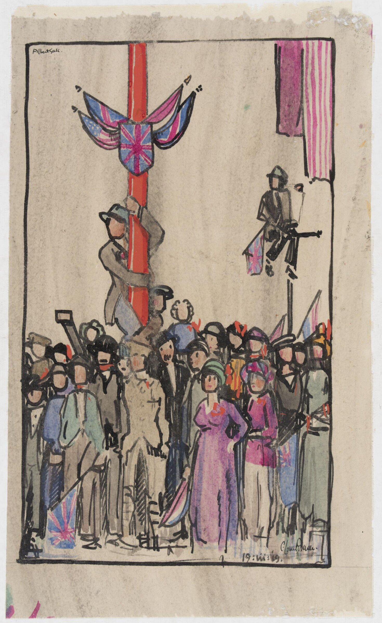 Albert Gate, 19.vii.19, Claud Lovat Fraser, circa 1917