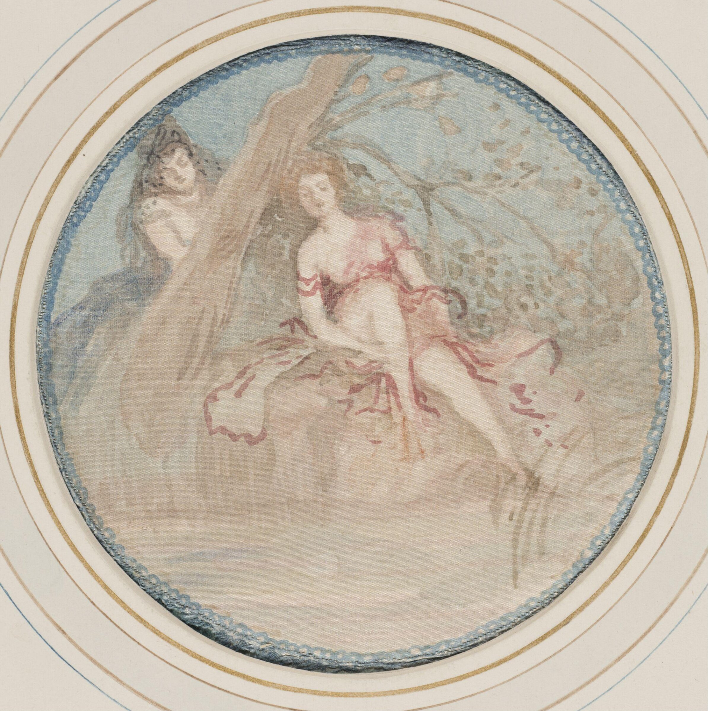 Female figure seated on the bank of a stream, Charles Conder, ca. 1890-1909