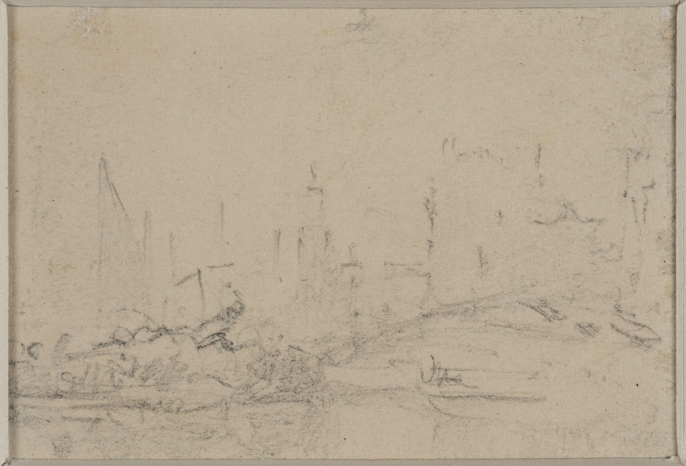 Dutch barge unloading, Augustus Wall Callcott, ca. early 19th century